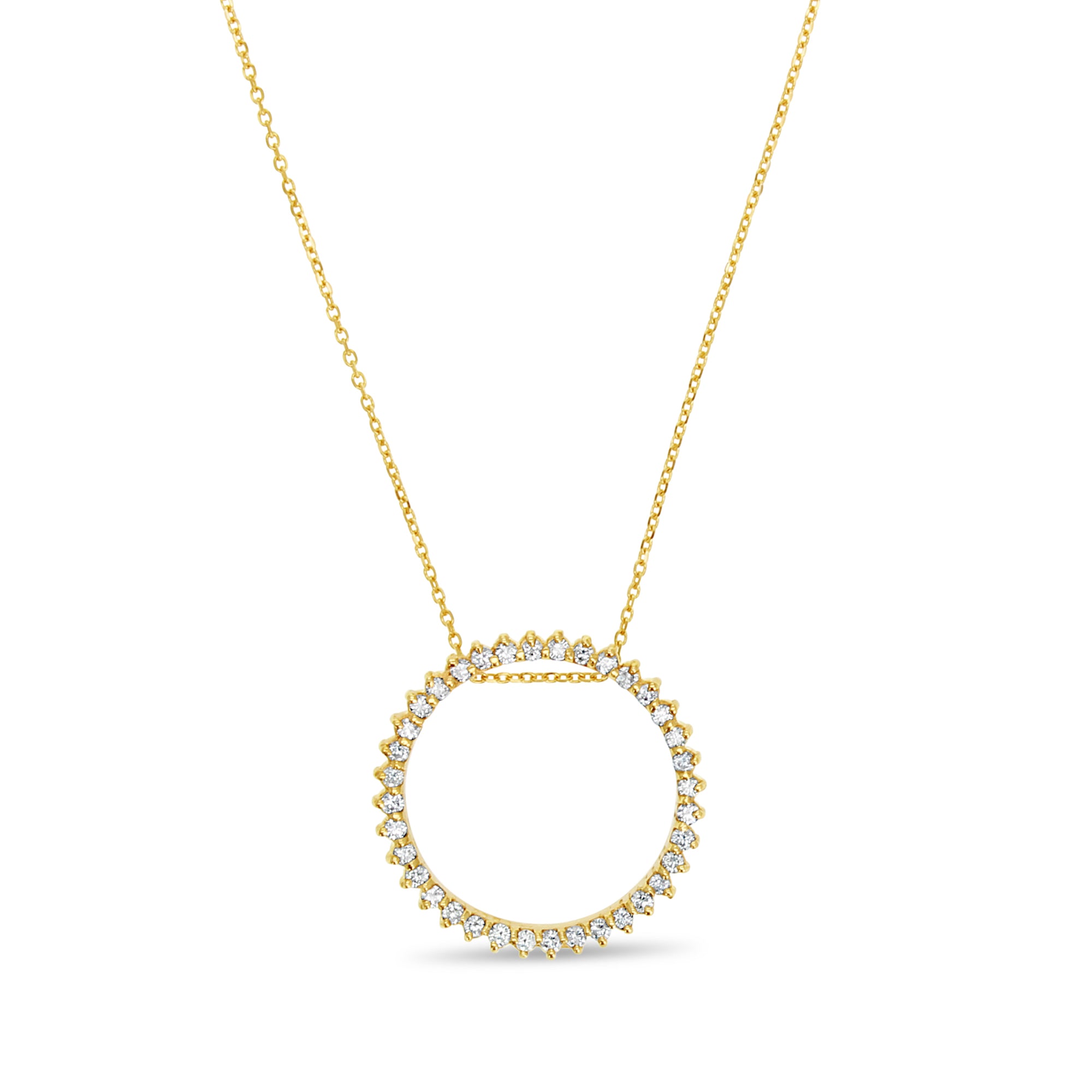 Circle of Life Diamond Pendant .74cttw 14k Yellow Gold Necklace - Elegant Jewelry Gift for Women, Perfect for Anniversaries, Birthdays & Special Occasions