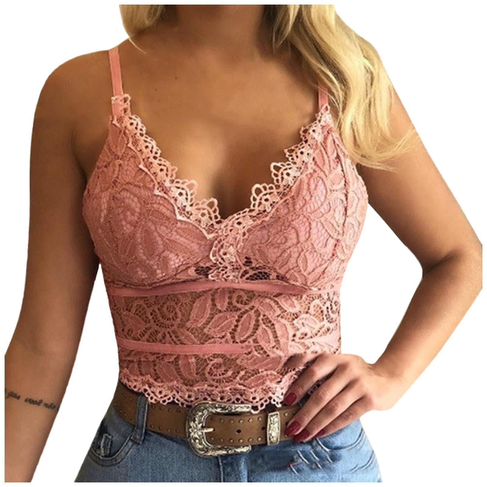 Lace Front Closure Sports Bra for Women - Wireless, Full Coverage, Back Support, Seamless Design - Perfect for Yoga, Running & Everyday Comfort
