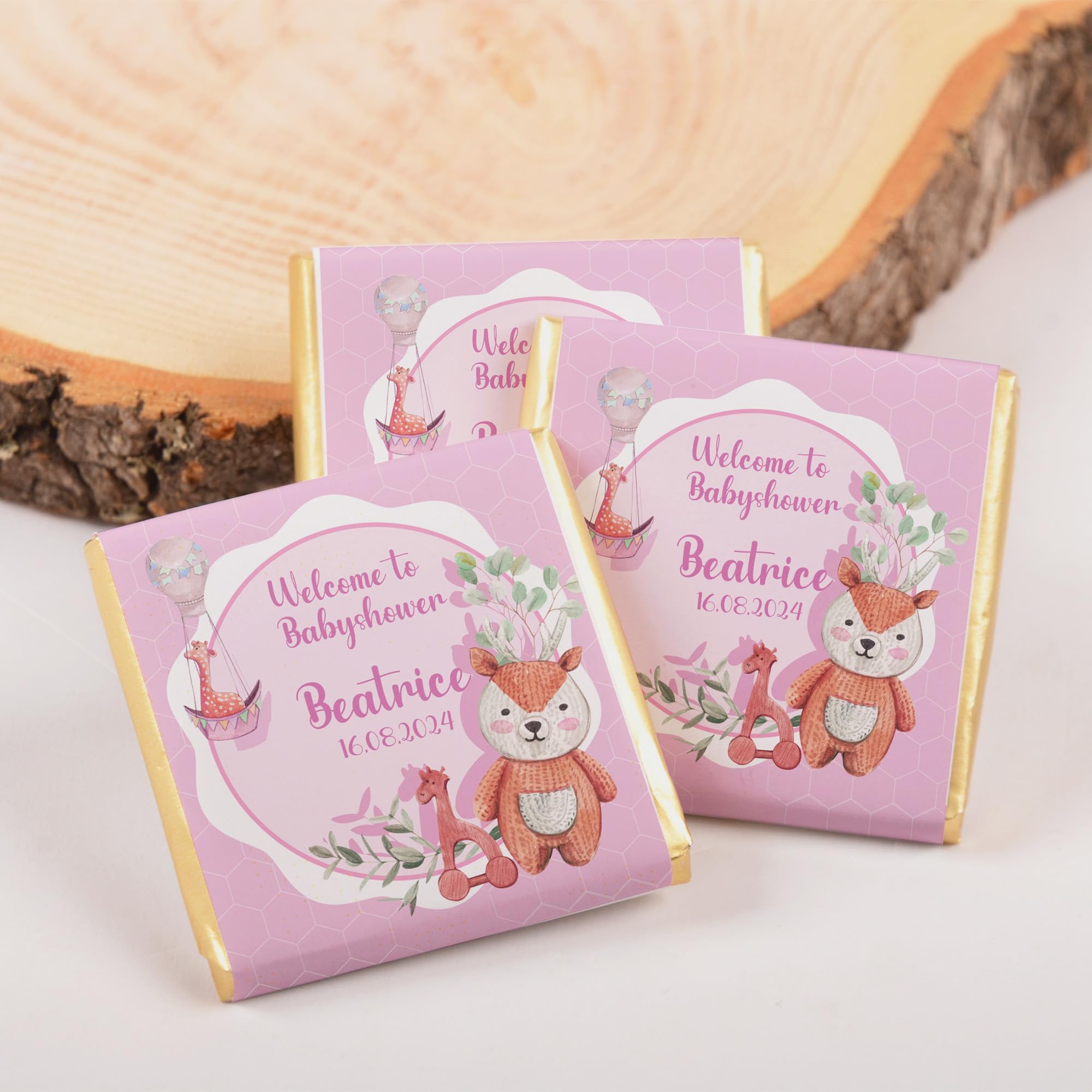50-Piece Custom Baby Shower Chocolate Favors - Personalized Newborn Gift Set for Guests - Gender Reveal & Birthday Party Treats - Perfect for Baby Showers, Celebrations & Special Events