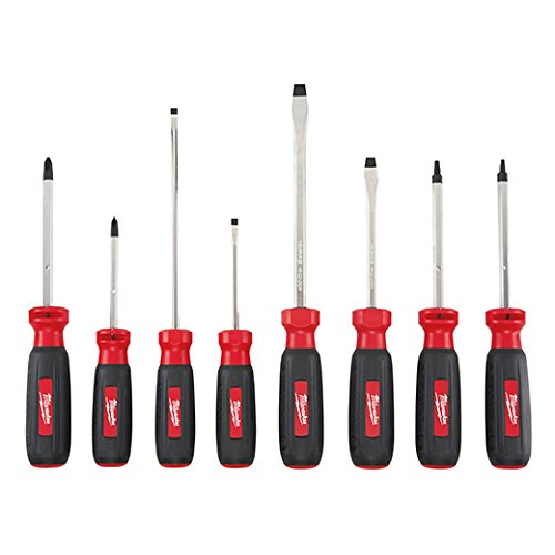 Milwaukee 48-22-2018 8-Piece Screwdriver Set - Professional Screwdriver Kit with Ergonomic Handles for DIY, Home Repair & Construction Work