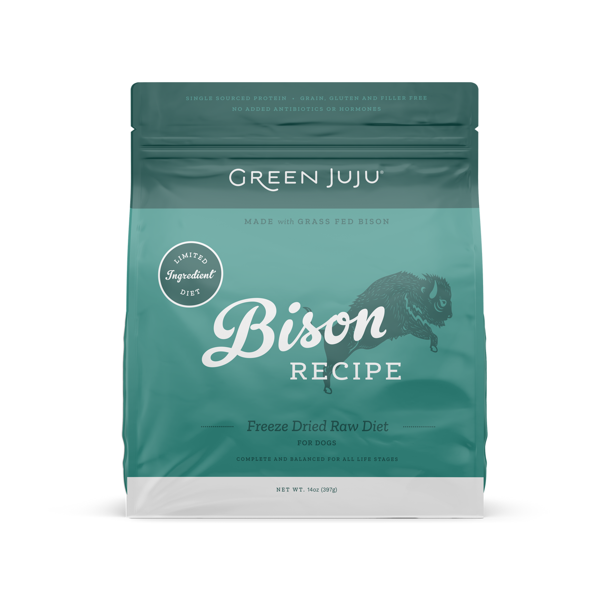 Green Juju Freeze Dried Raw Bison Dog Food - Natural High Protein Grain-Free Diet for Dogs | Perfect for Active Pets & Sensitive Stomachs