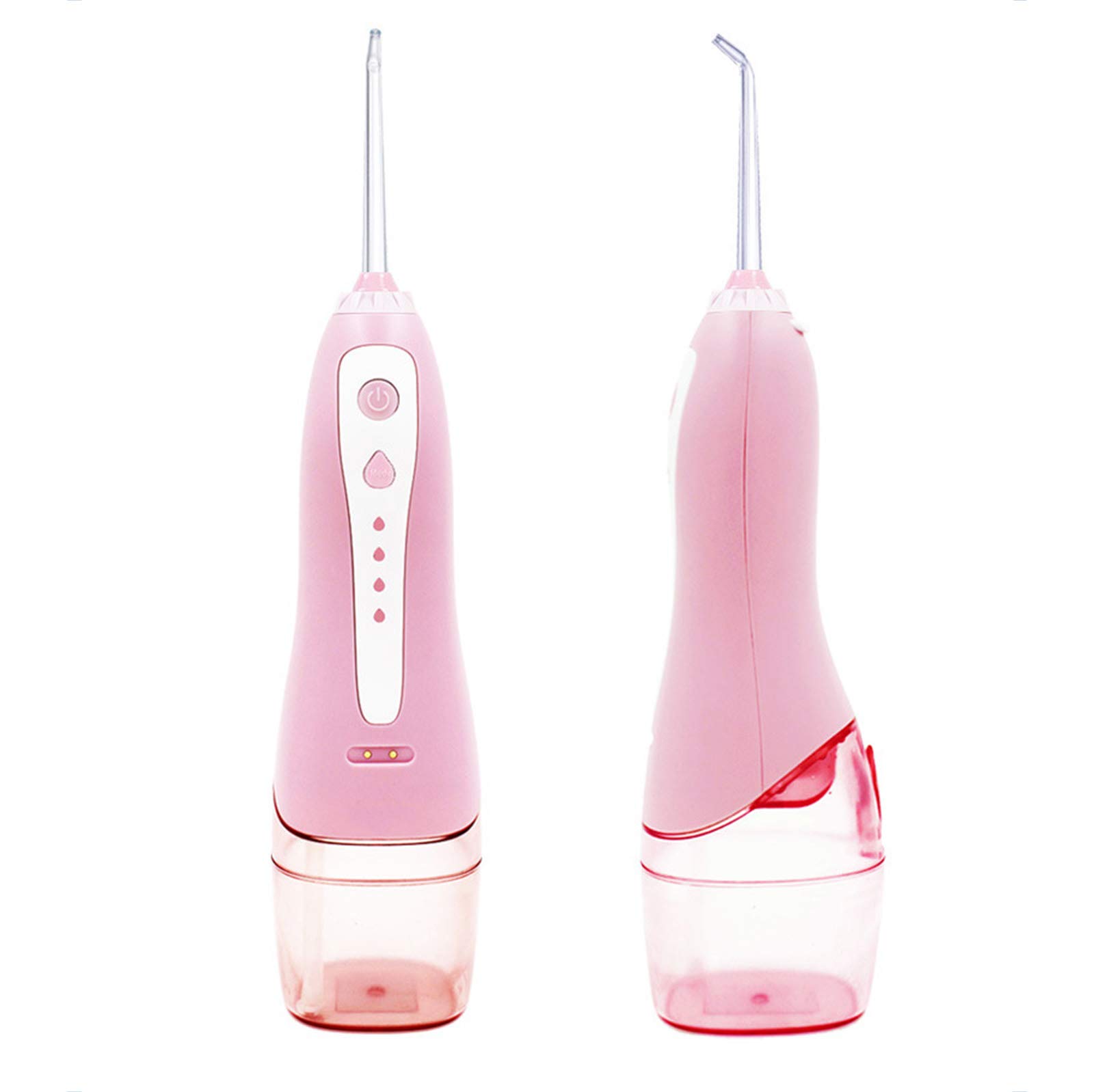 AWJK Cordless Water Flosser for Teeth Cleaning - 240ML Portable Oral Irrigator with 4 Modes & 6 Jet Tips, IPX7 Waterproof, USB Rechargeable Dental Water Pick - Perfect for Travel, Office & Home Use (Pink)