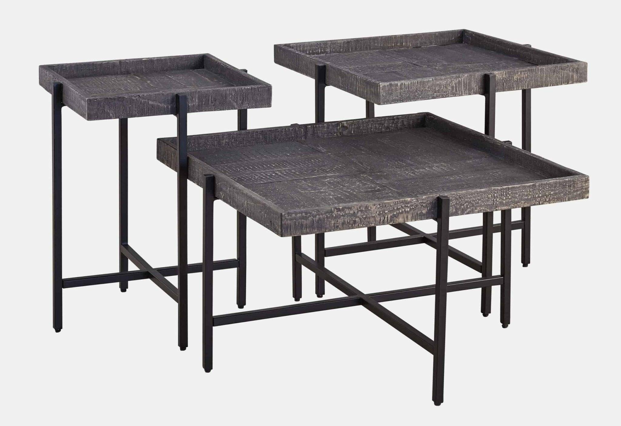 Piperlyn Modern Cocktail Table & 2 End Tables Set T218 - 13 Inch Height Living Room Furniture for Small Spaces | Perfect for Apartments, Condos & Cozy Home Decor