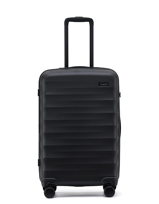 Tosca Interstellar 2.0 26-Inch Medium Spinner Suitcase - Black Carry-On Luggage for Travel, Business Trips & Weekend Getaways