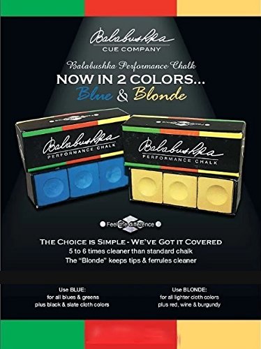 Balabushka Premium Billiard Pool Cue Chalk - High Performance Blue Chalk for Pool Sticks (3-Pack) - Perfect for Professional Players & Home Game Rooms