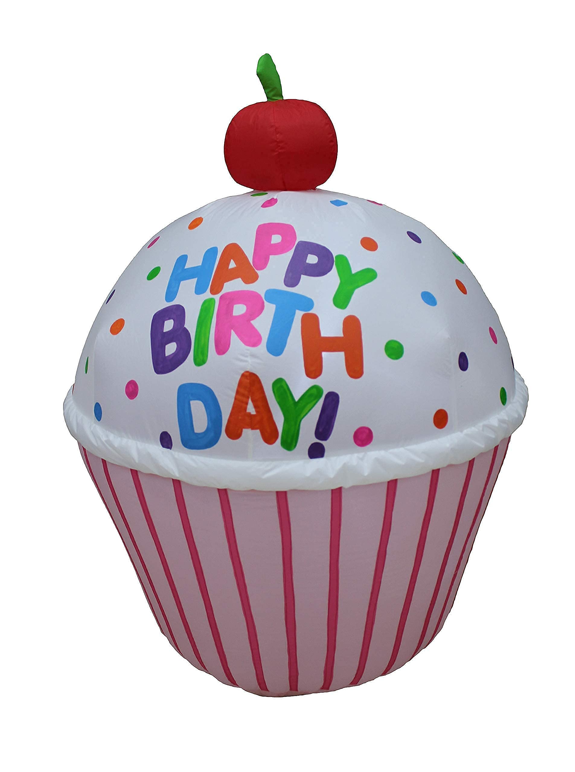 3-Piece Happy Birthday Inflatable Cupcakes Decorations Set - 4ft Tall Light-Up Party Blowups for Indoor & Outdoor Celebrations | Perfect for Birthday Parties, Backyard Events, and Festive Home Decor