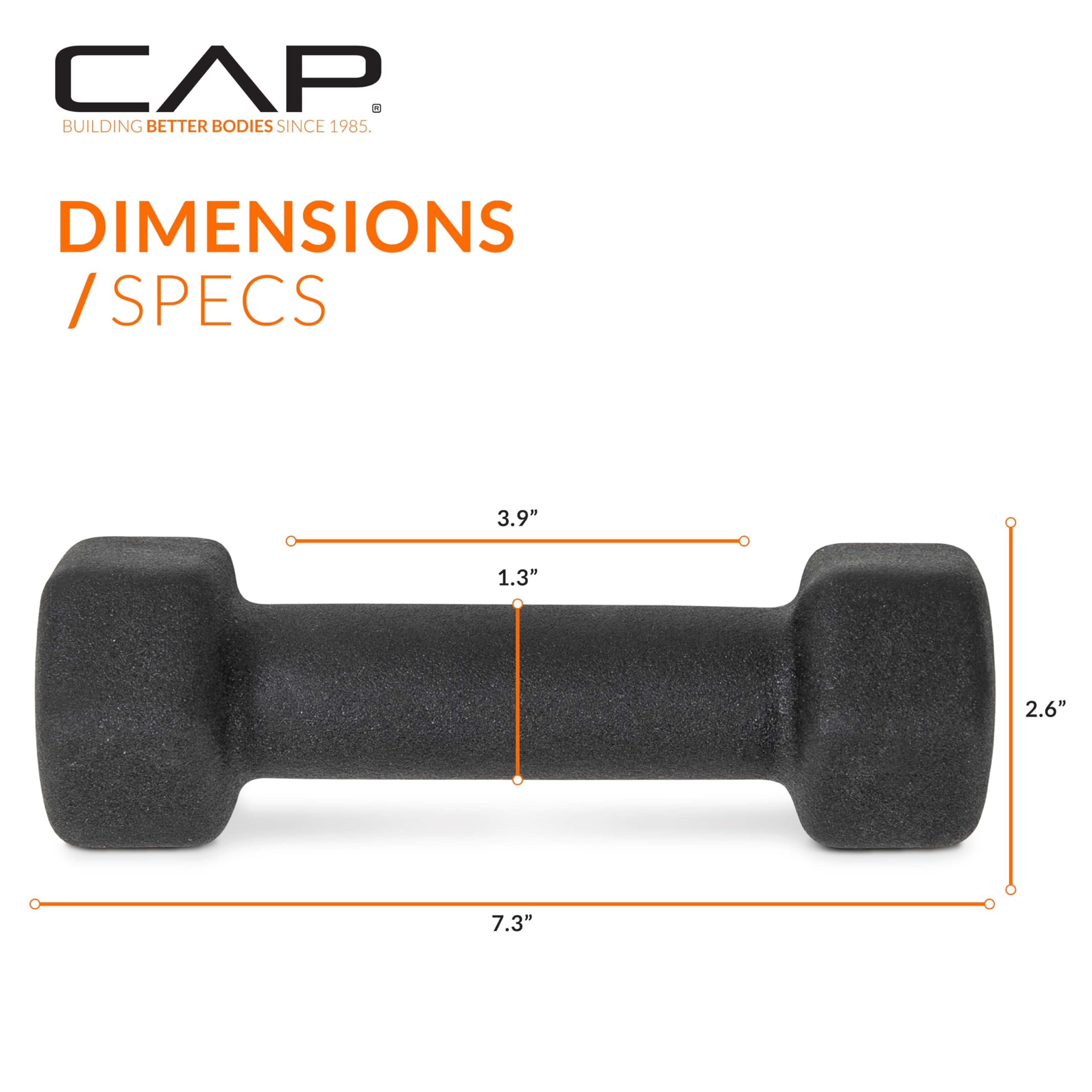 Premium CAP Barbell Neoprene Dumbbell Weights Set - 5-50lbs Pairs with Non-Slip Grip | Home Gym, Strength Training & Fitness Workouts | Multiple Color Options