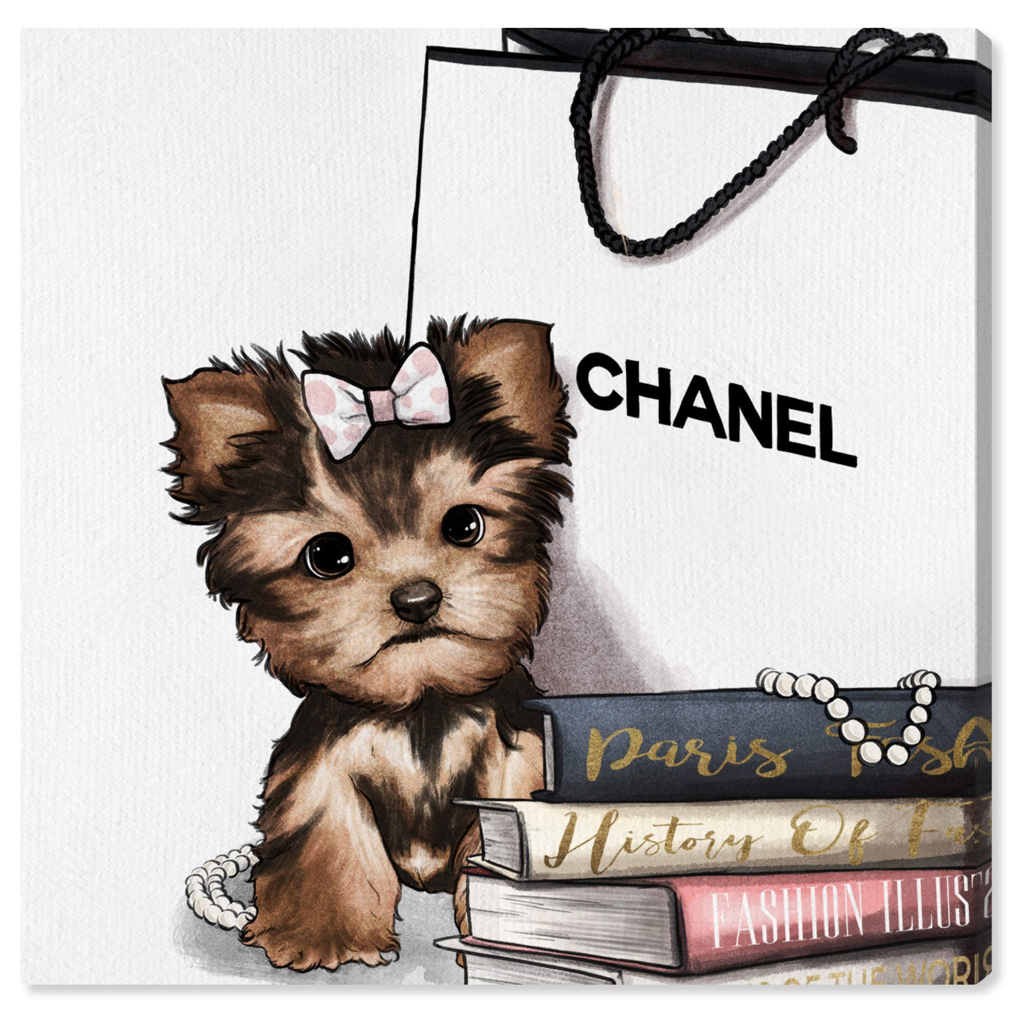 Fashion Yorkie Glam Wall Art Canvas Print - Custom 24x24 Inch Animal Home Decor for Living Room, Bedroom & Office | The Oliver Gal Artist Co.