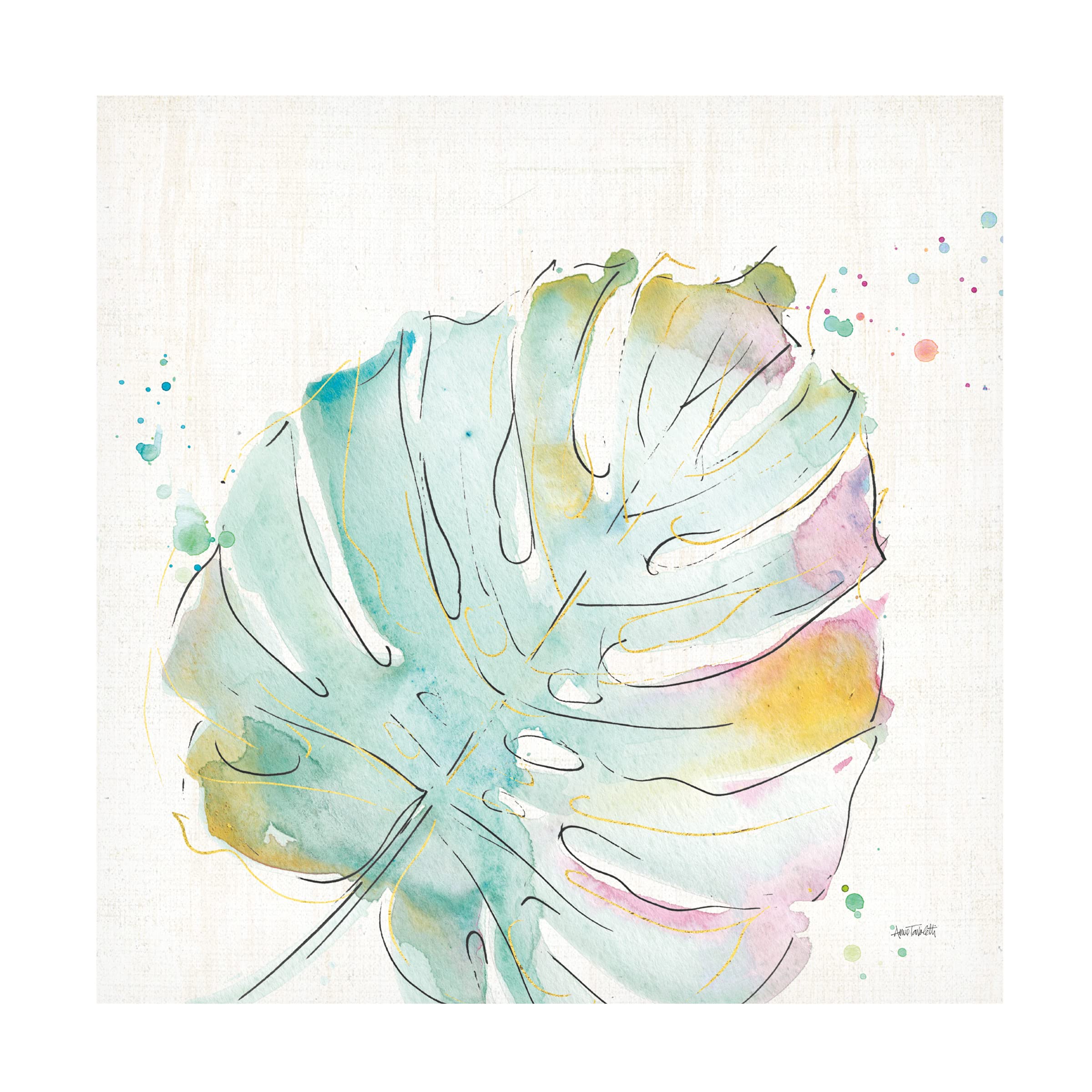 Anne Tavoletti 'Palm Passion IV' Canvas Wall Art Print - Tropical Beach Decor for Living Room, Bedroom & Office