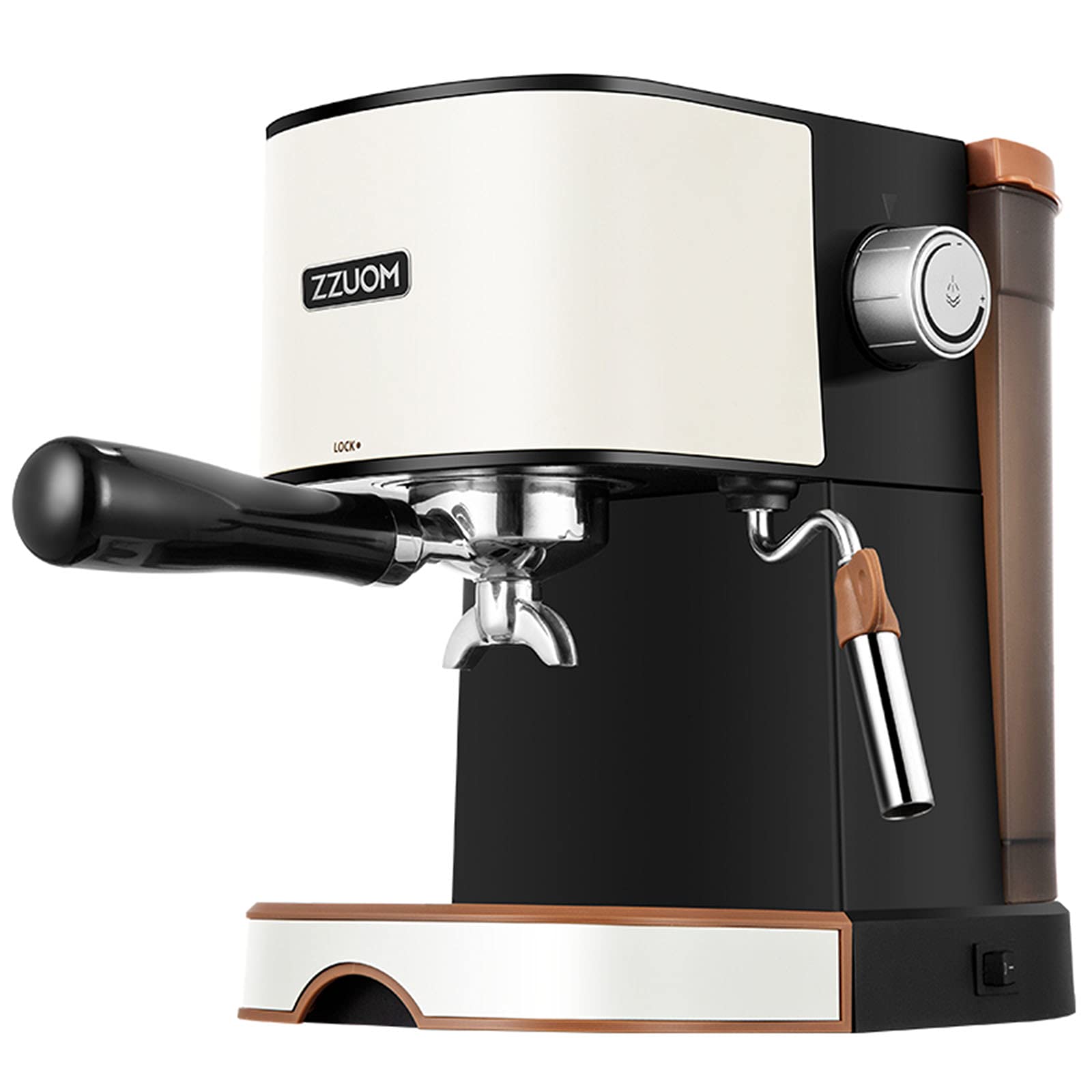Premium Coffee Maker for Pod & Ground Coffee - Reusable Permanent Filter - Black & White - Perfect for Home, Office & Camping Use
