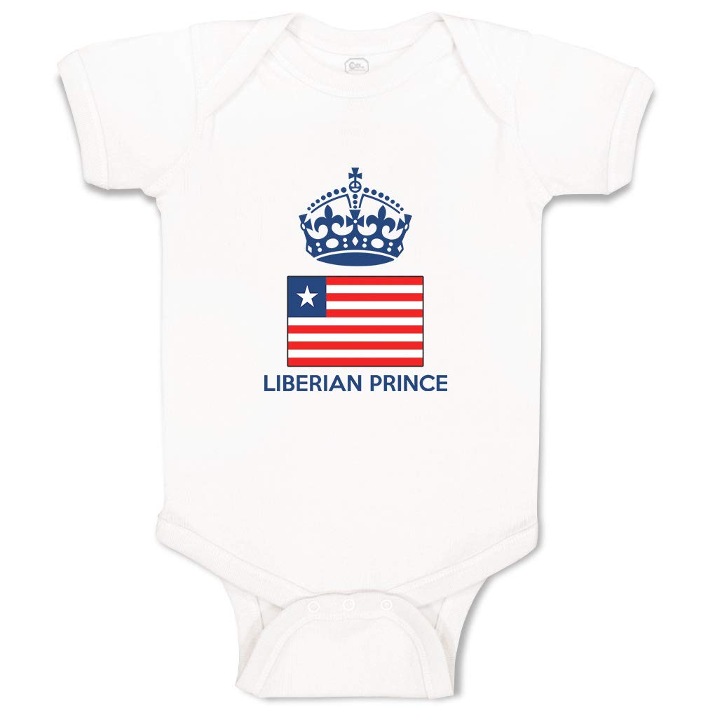 Custom Baby Bodysuit for Boys & Girls - Liberian Prince Crown Design - Soft Cotton Infant Clothes for Newborns & Toddlers - Perfect for Birthdays, Photos & Special Occasions