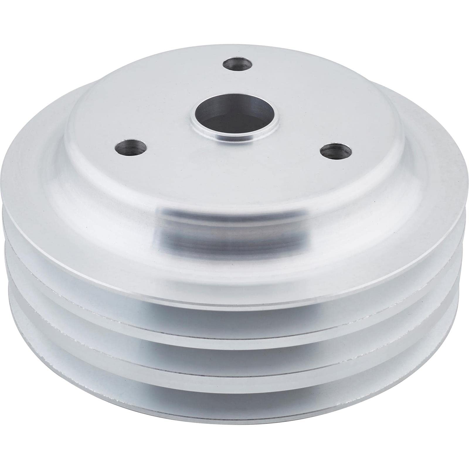 High Performance SBC Cast Aluminum Pulley Set for '69-'85 Small Block Chevy - 2-Groove Water Pump & 3-Groove Crankshaft, Lightweight Precision Machined, Long Pump Style - Perfect for Classic Car Restoration & Hot Rod Engine Upgrades