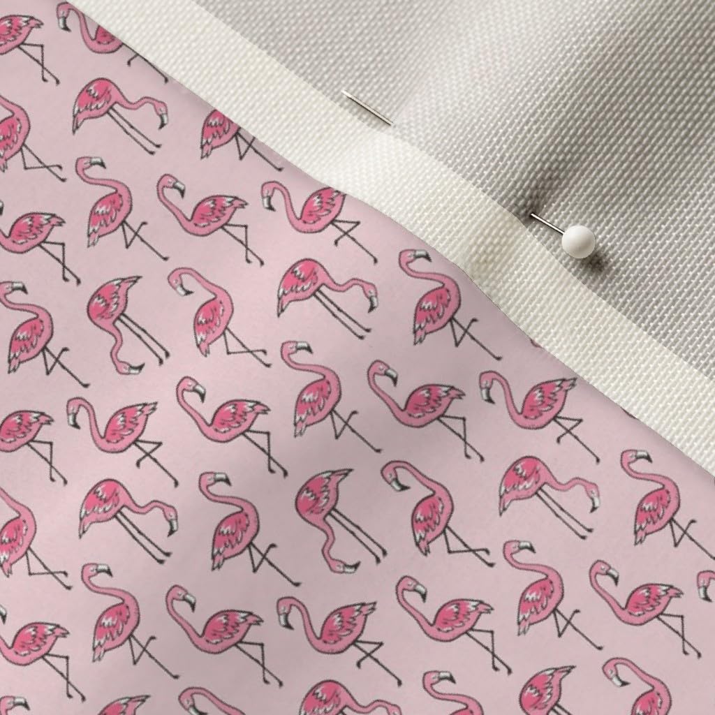 Flamingo Printed Velvet Fabric - Tropical Summer Spring Beach Design for Upholstery, Home Decor & Apparel | Fat Quarter Soft Bottomweight Material | Perfect for DIY Pillows, Curtains & Clothing Projects