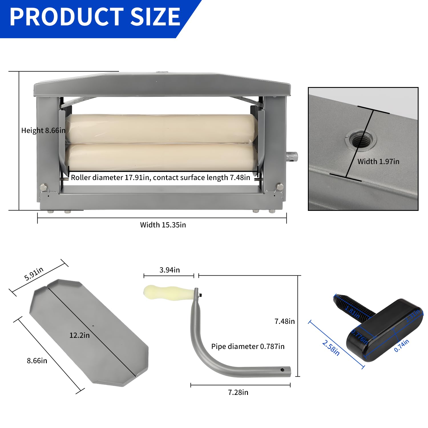 Heavy Duty Clothes Wringer - Off Grid Laundry Wringer for Chamois Cloth, Sponge & Towels | Durable Steel Frame with Rubber Rollers | Perfect for RV, Camping & Emergency Preparedness