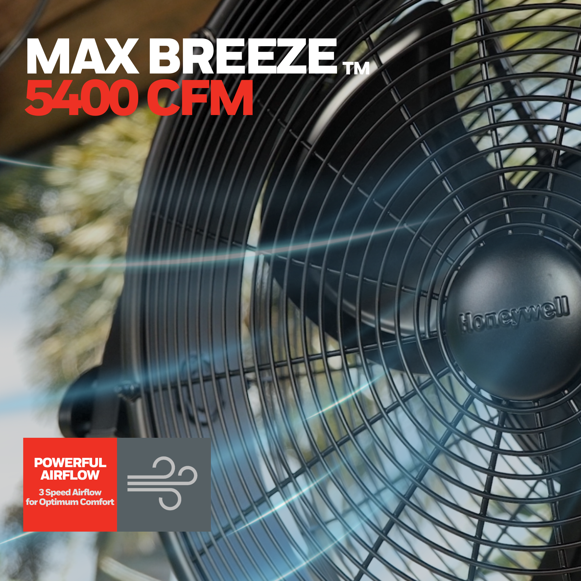 18 Inch Honeywell Indoor/Outdoor Wall Mount Fan - Black Patio Ceiling Fan with Remote Control - Perfect for Porch, Garage, and Covered Outdoor Spaces