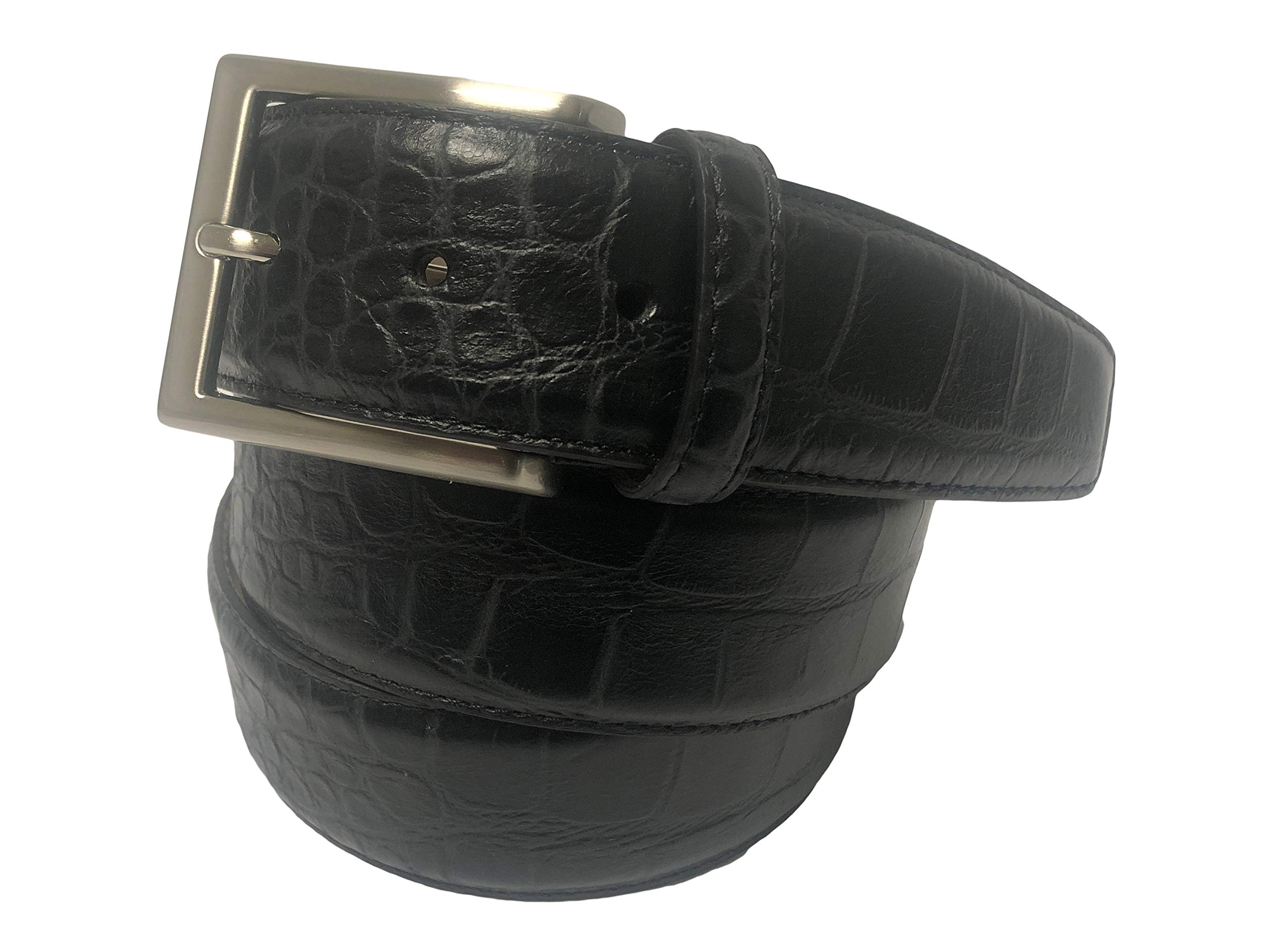 Premium Fresco Golf Alligator Embossed Calfskin Leather Belt for Men - Stylish & Durable Dress Belt for Golf, Business & Casual Wear