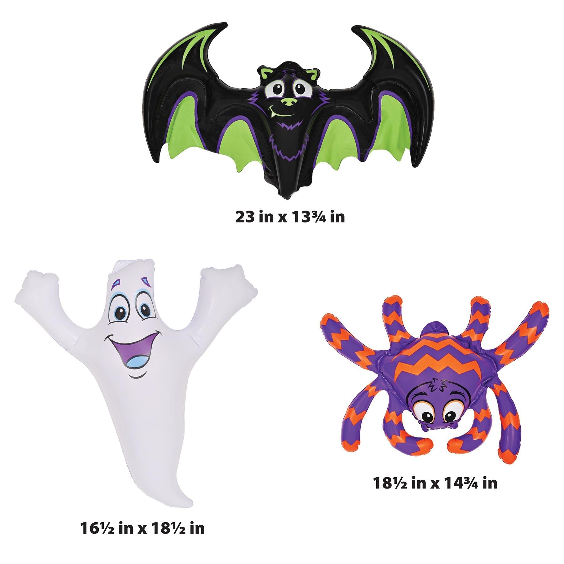 12 Pack Halloween Inflatable Decorations - Bats, Ghosts & Spiders 3 Piece Set for Party, Home & Yard Decor | Scary Outdoor & Indoor Halloween Party Supplies