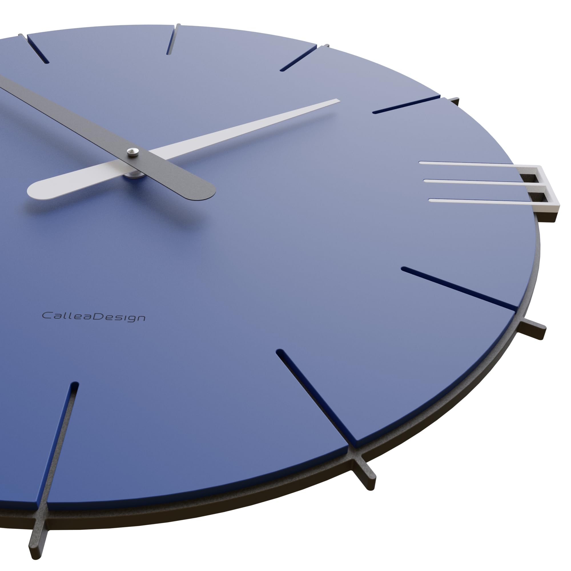 CalleaDesign 16.5 Inch Modern Wall Clock in Electric Blue - Silent Non-Ticking Battery Operated Clock for Living Room, Bedroom, Office & Kitchen Decor
