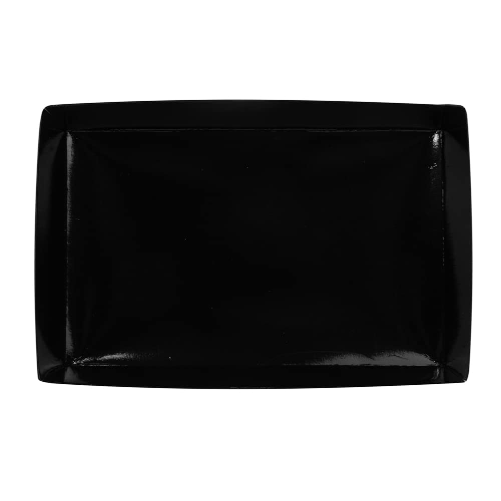 Restaurantware Matsuri Vision 9x6x1.5 Inch Large Disposable Sushi Trays - 100 Greaseproof Black Paper Sushi Containers for Entrees & Desserts (Lids Sold Separately) | Perfect for Japanese Restaurants, Catering & Takeout