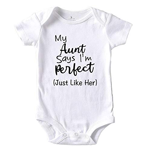 Funny Unisex Baby Bodysuit 0-3 Months - Cute Aunt-Themed Outfit for Boys & Girls | Perfect for Family Photos, Baby Showers & Playdates