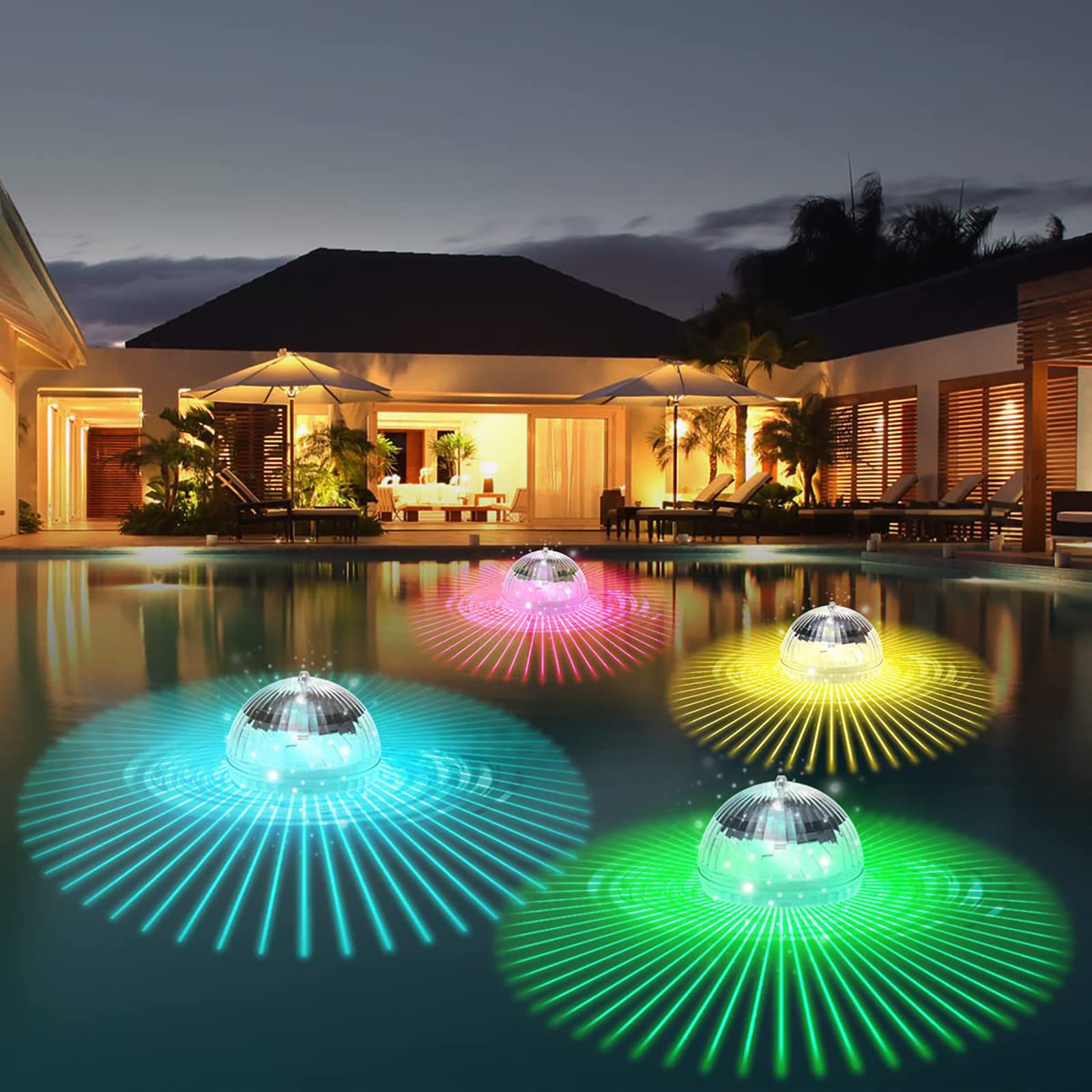 Solar Floating Pool Lights - RGB Color Changing Waterproof LED Disco Lights for Swimming Pools, Hot Tubs & Bathtubs | Hangable Glow Ball Lights for Pond, Fountain, Garden, Backyard & Party Decor (3 Pack) - Perfect for Night Swimming, Outdoor Gatherings & Landscape Lighting