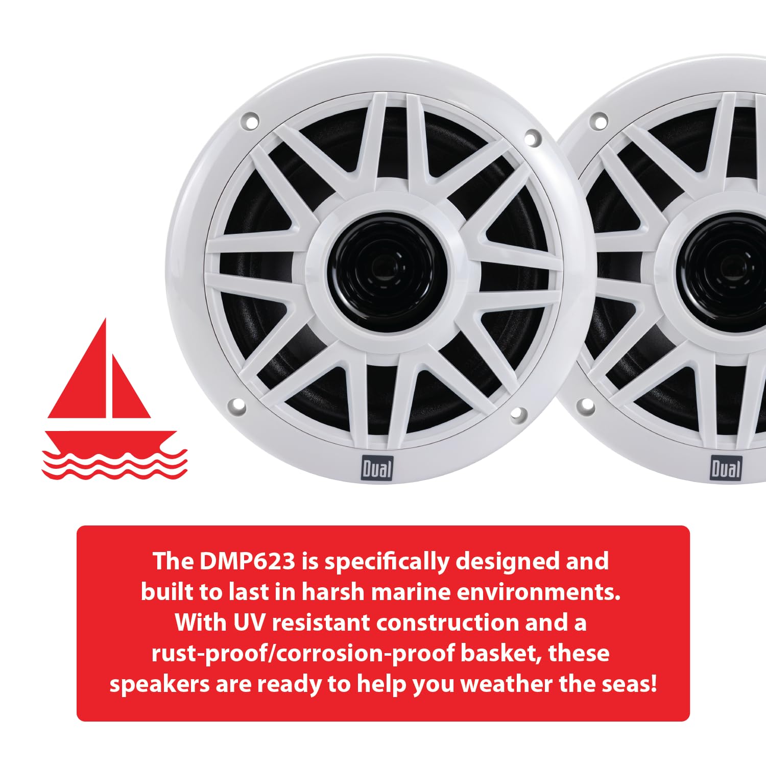 Dual Electronics MXP154SG Marine Stereo System - AM/FM Digital Radio with Bluetooth, 4x 6.5