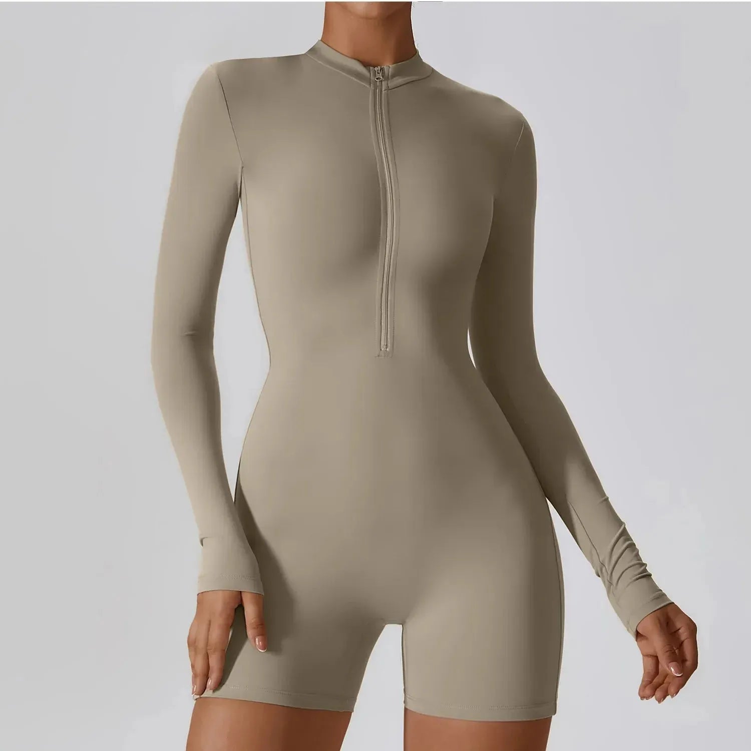 Women's Zipper Front Yoga Jumpsuit - Sweat-Wicking Fitness Bodysuit for Dance, Training & Gym Workouts | Comfortable Activewear for Yoga, Pilates & Exercise