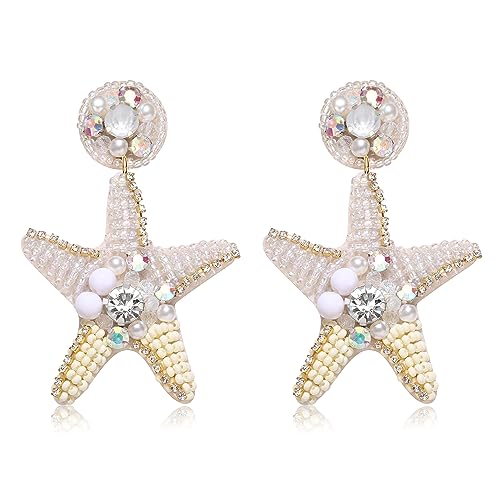 starfish earrings white