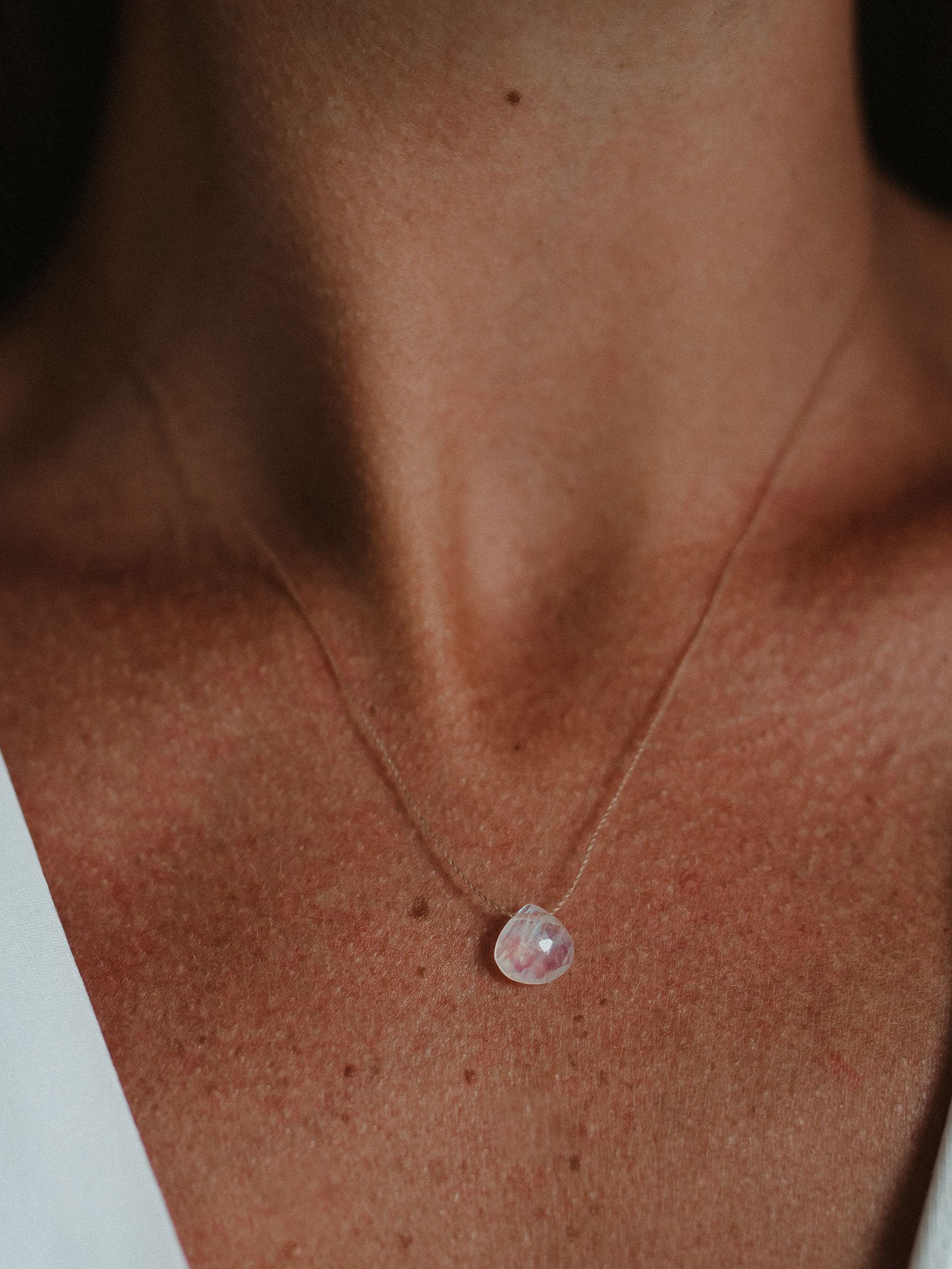 Wanderlust Life Fine Cord Necklace with Rainbow Moonstone - Elegant Boho Jewelry for Women, Perfect for Everyday Wear, Travel & Special Occasions