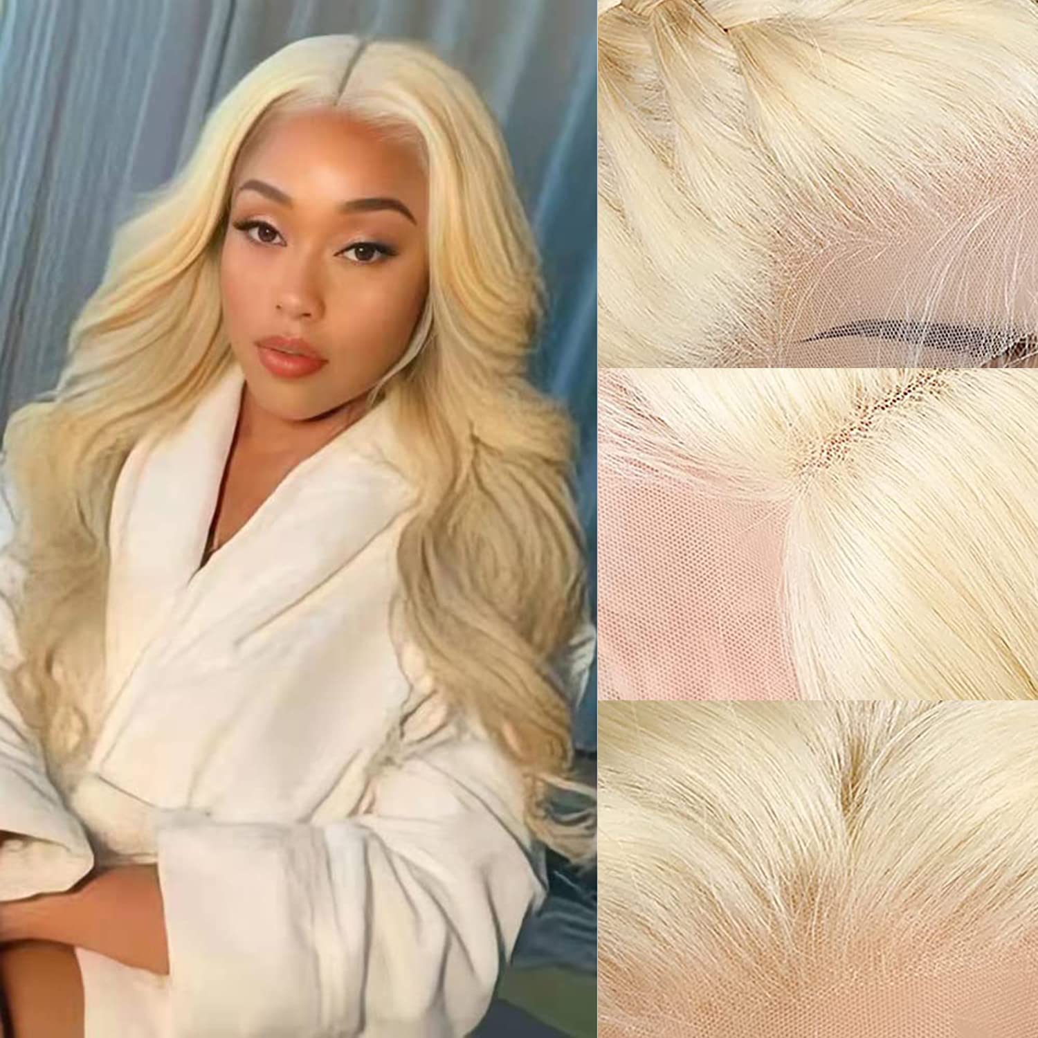 613 Lace Front Wig Human Hair 13x4 HD Lace Frontal - 180% Density Body Wave Blonde Pre-Plucked with Baby Hair (32 Inch) - Perfect for Cosplay, Daily Wear & Special Occasions