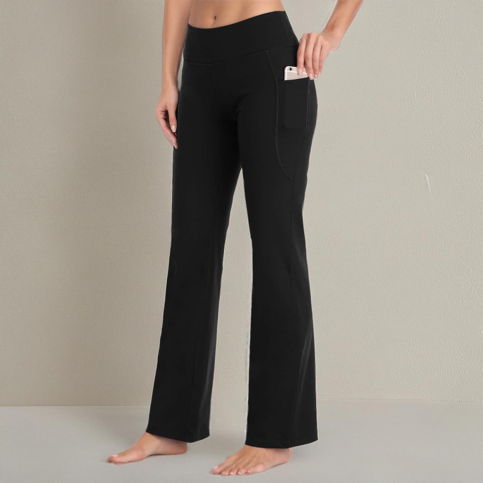 DAYOUNG Women's Bootcut Yoga Pants - High Waist Tummy Control Workout Leggings with 4-Way Stretch - Perfect for Yoga, Gym & Casual Wear