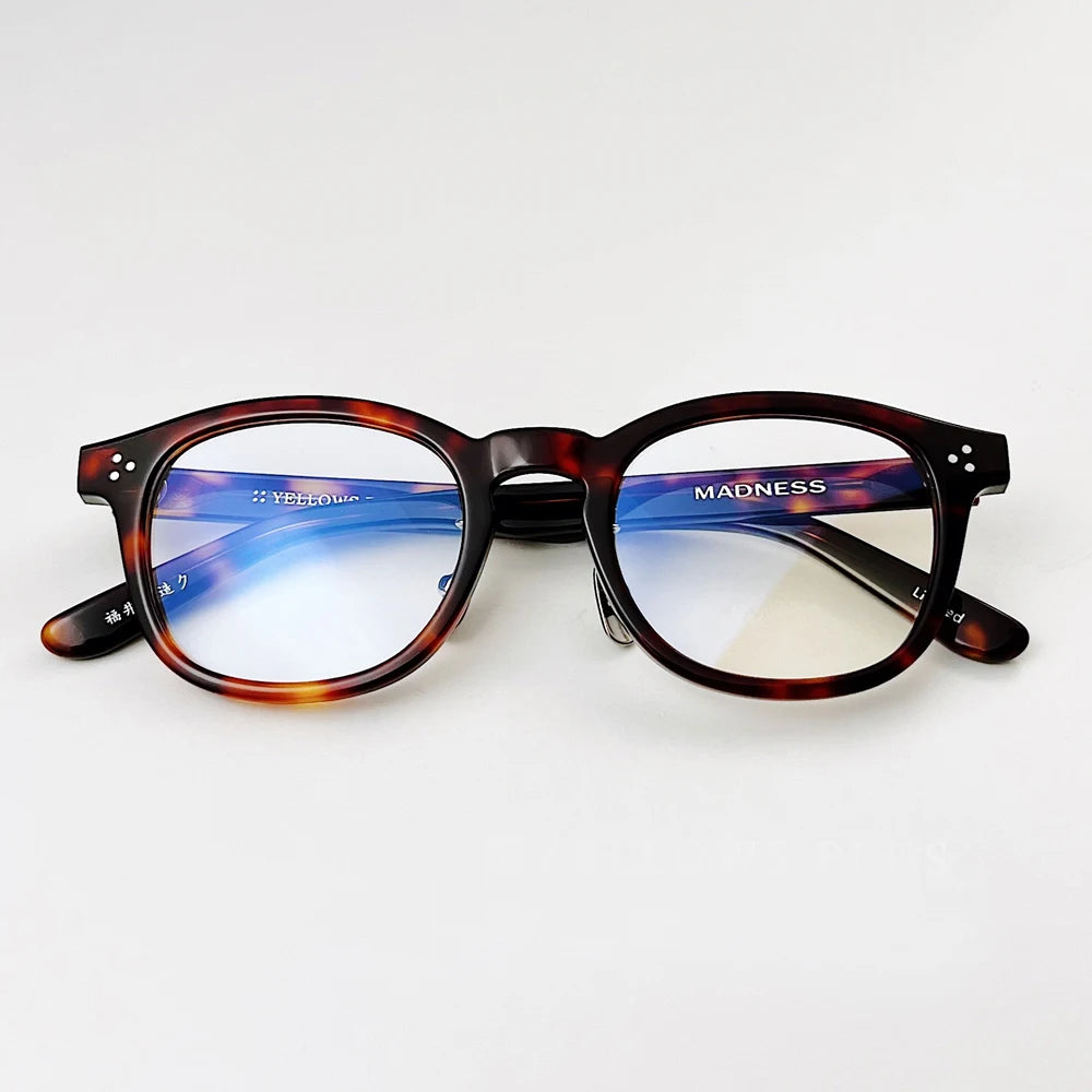 Stylish Black Unisex Square Acetate Eyeglasses with Full Rim - Trendy Reading Glasses for Men & Women - Perfect for Office, Reading & Fashion Accessories