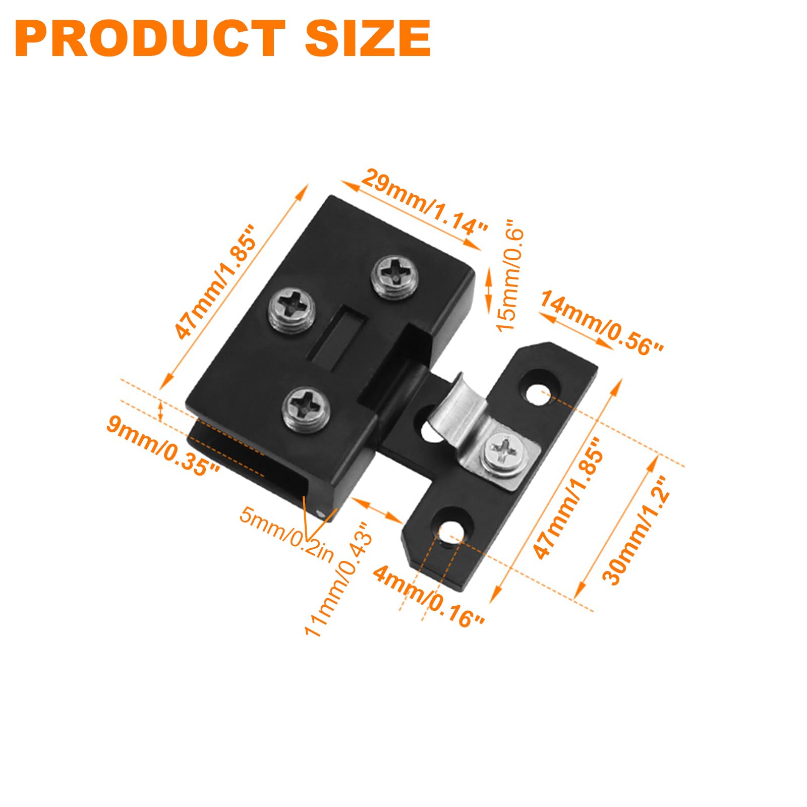 AWEN 2 Pack Black Glass Door Hinges for Cupboard, Showcase & Wine Cabinet - Heavy Duty Replacement Hinges with Clamp - Perfect for Kitchen Cabinets, Display Cases and Bar Furniture