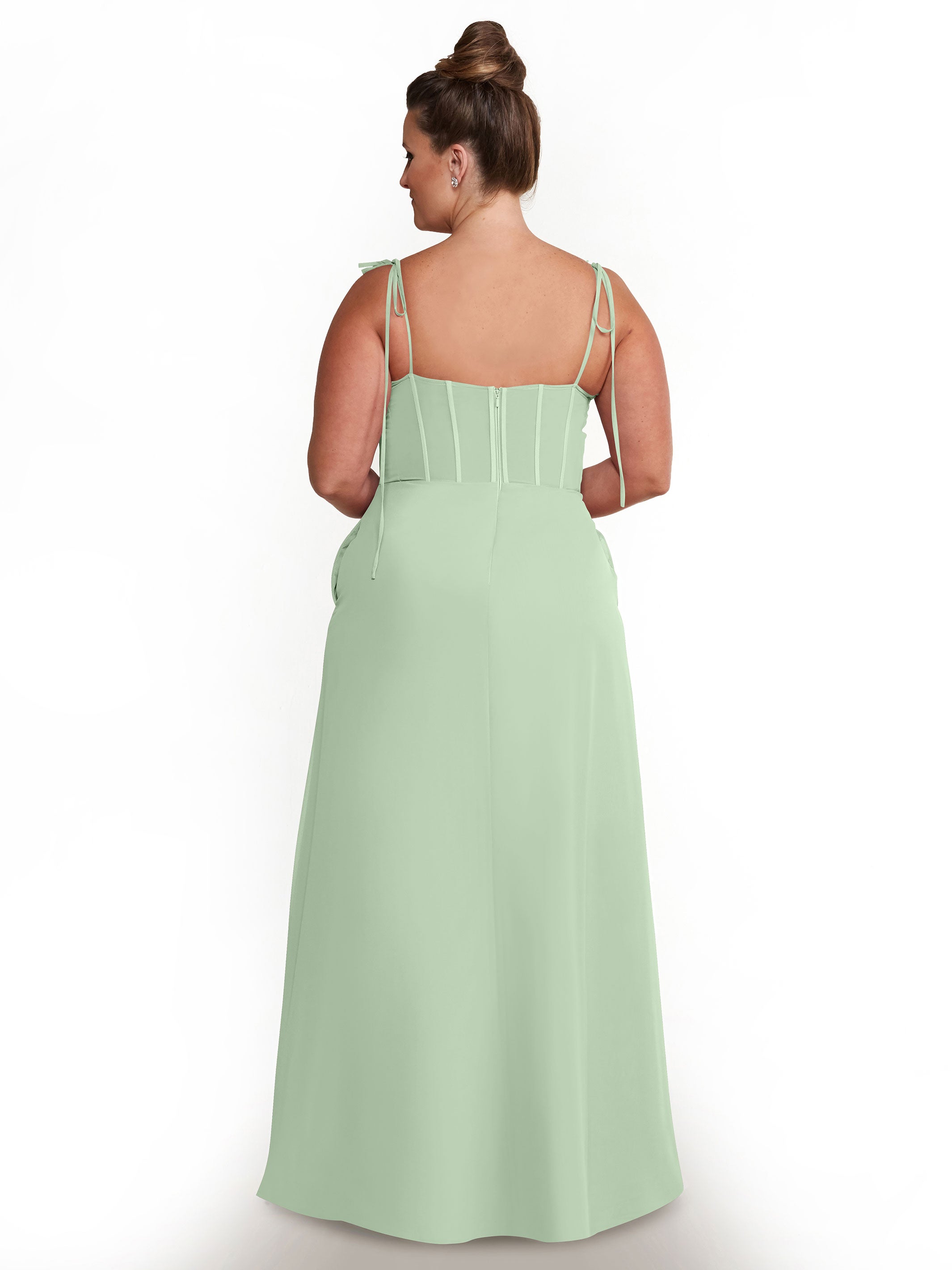 Elegant 80144 Chiffon A-Line Bridesmaid Dress with V-Neck & Spaghetti Straps - Perfect for Weddings, Formal Events & Special Occasions