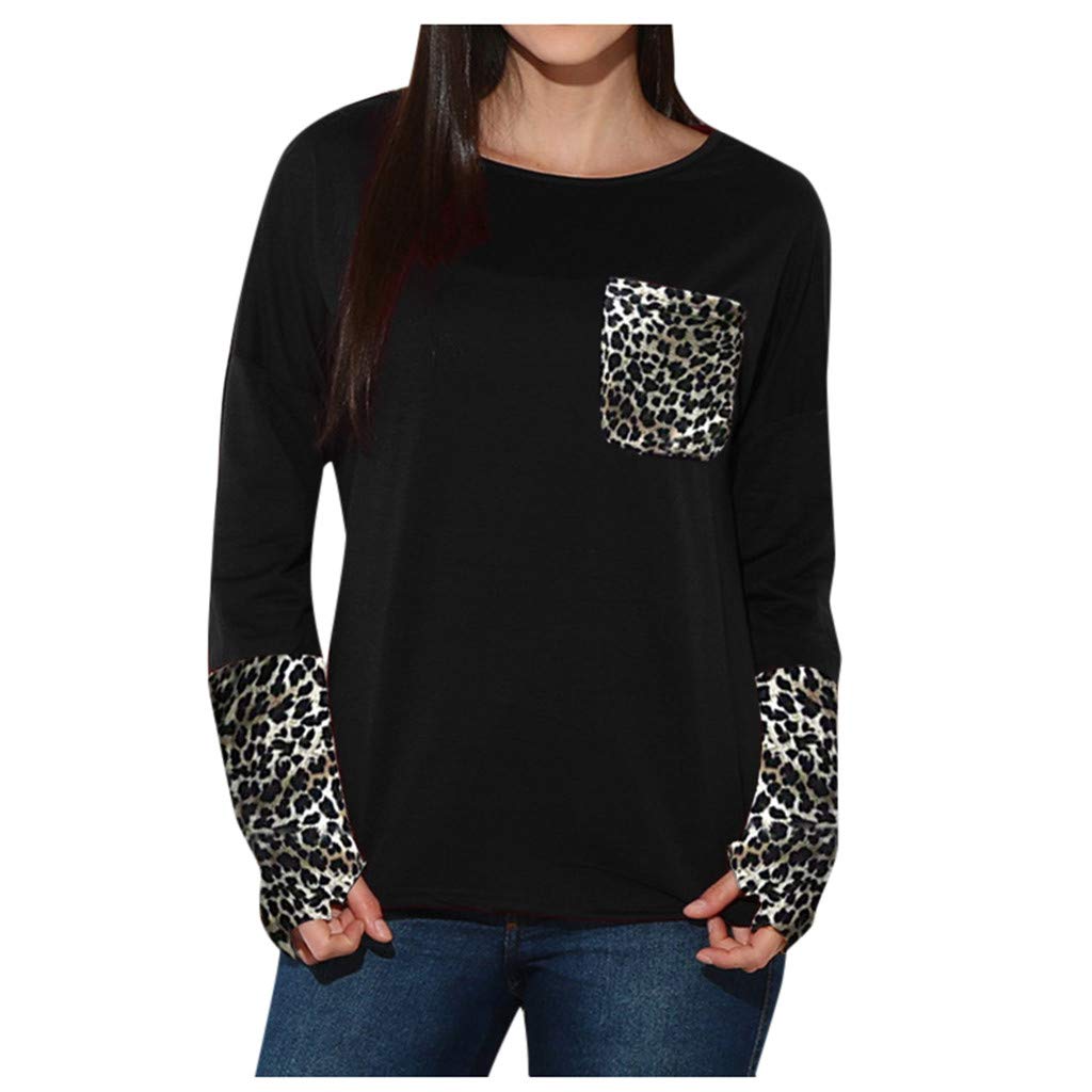 Women's Patchwork Casual Loose T-Shirt Blouse with Thumb Holes | Trendy Long Sleeve Top for Everyday Wear, Yoga & Outdoor Activities