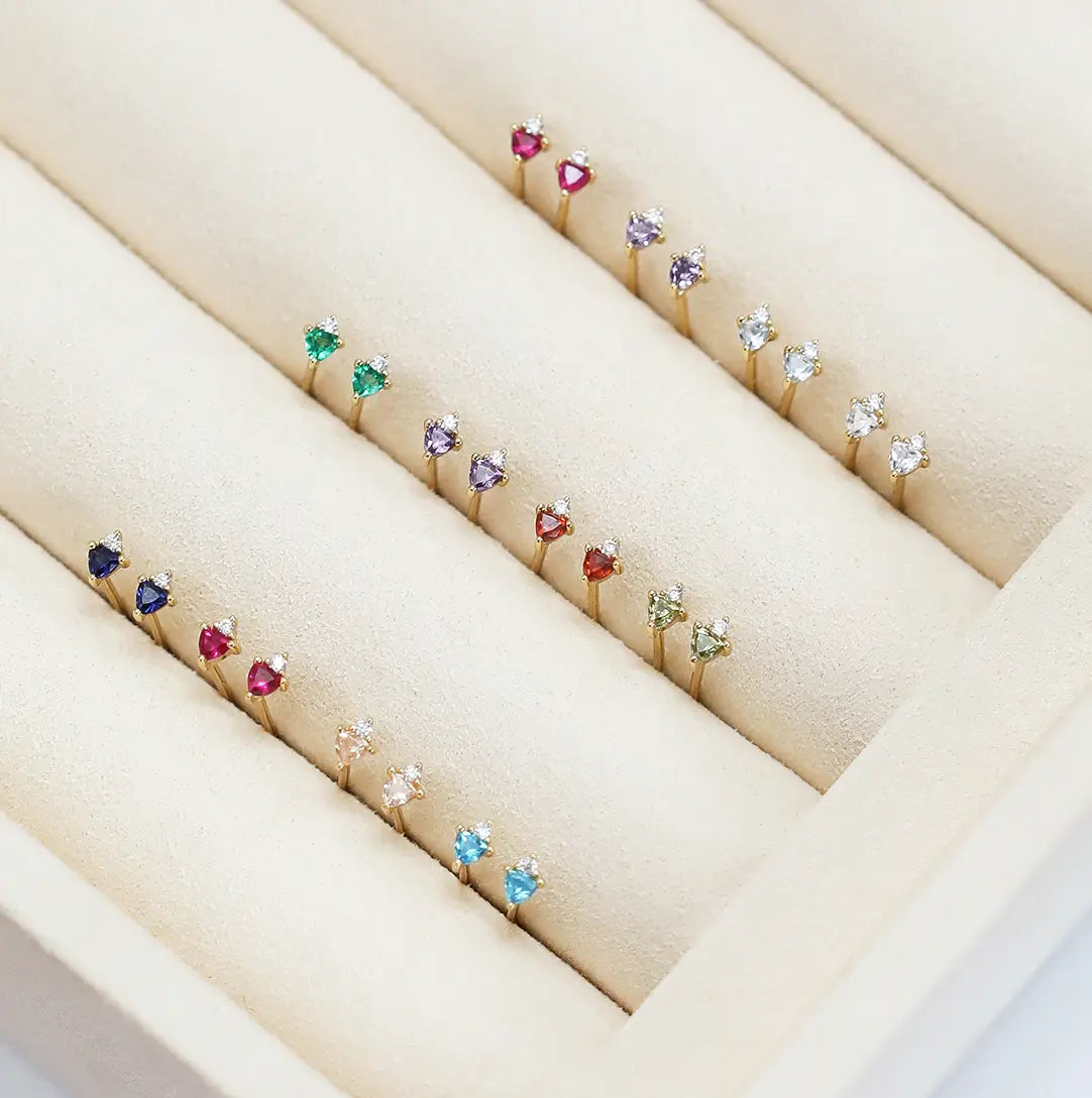 March Birthstone Stud Earrings - Aquamarine Gemstone Jewelry for Women - Perfect for Birthdays, Anniversaries & Everyday Wear
