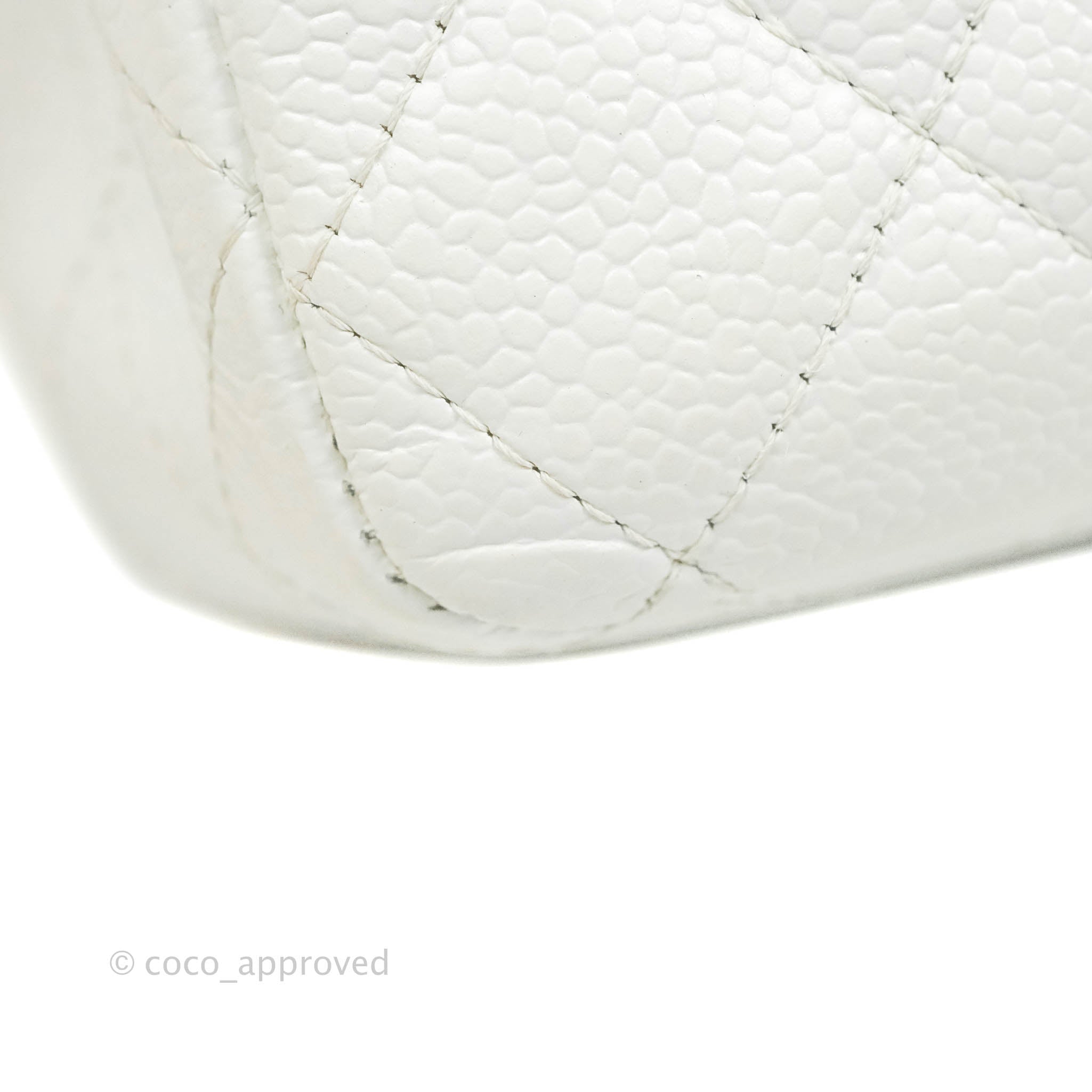 Chanel Classic M/L Medium Double Flap Bag in White Caviar Leather with Silver Hardware - Perfect for Luxury Fashion, Evening Events & Designer Handbag Collection