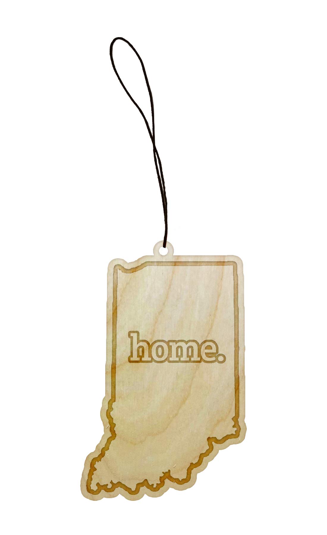 Laser Engraved Indiana State Wooden Car Charm Dangler - USA Map Rear View Mirror Decor for Home & Travel - Perfect Gift for Road Trips & State Pride
