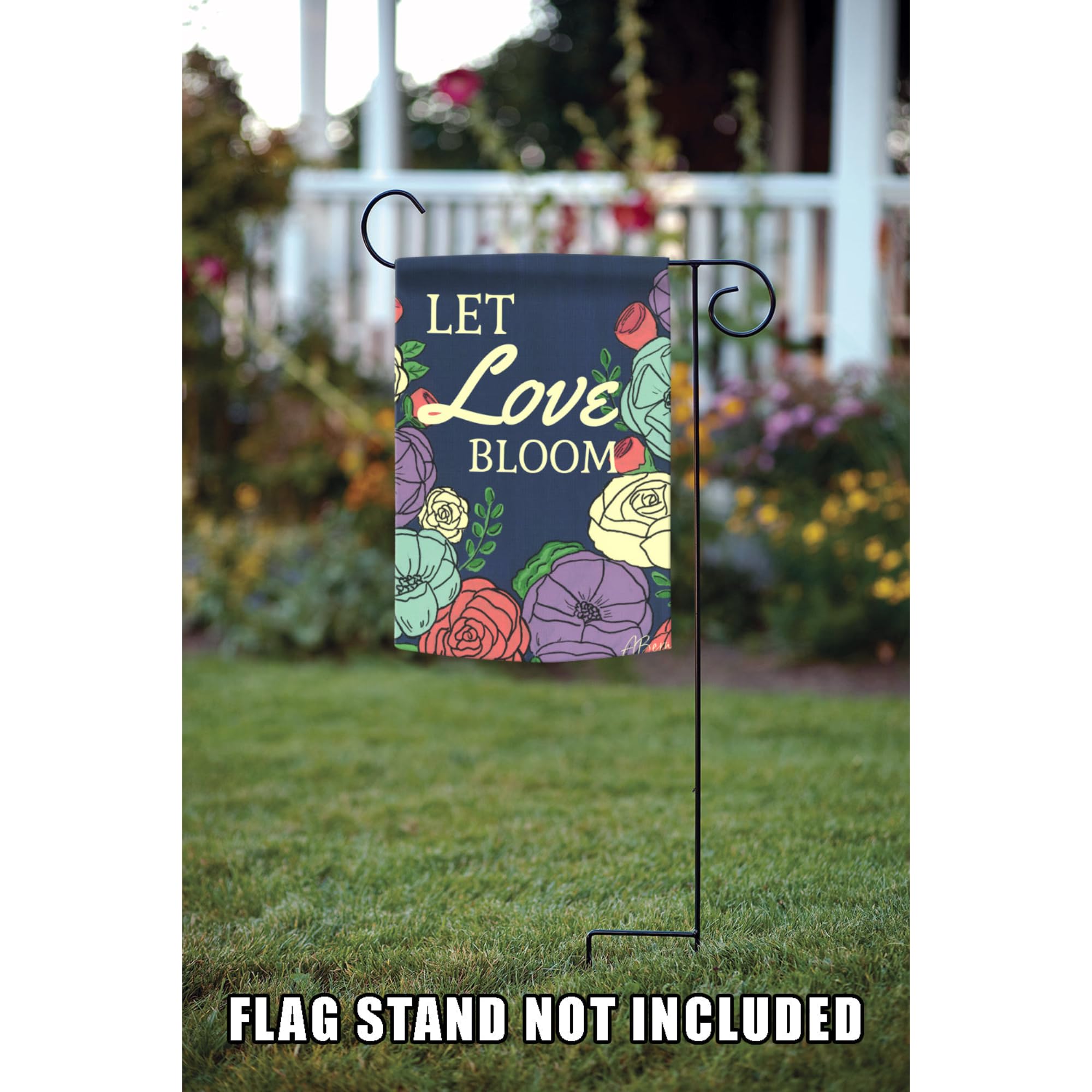 Toland Home Garden Let Love Bloom Double Sided Decorative Garden Flag 12.5x18 Inch - Perfect for Spring Decor, Front Yard Display & Seasonal Home Landscaping
