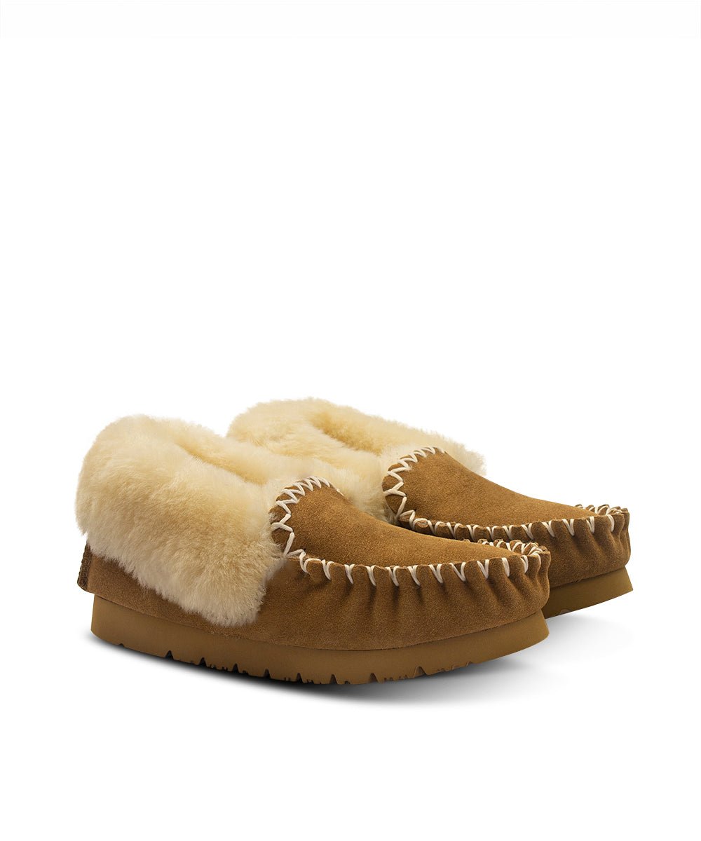 Women's UGG Colette Moccasin Slippers - Soft Shearling Lined Indoor/Outdoor House Shoes for Winter Comfort & Warmth - Perfect for Home, Travel & Casual Wear