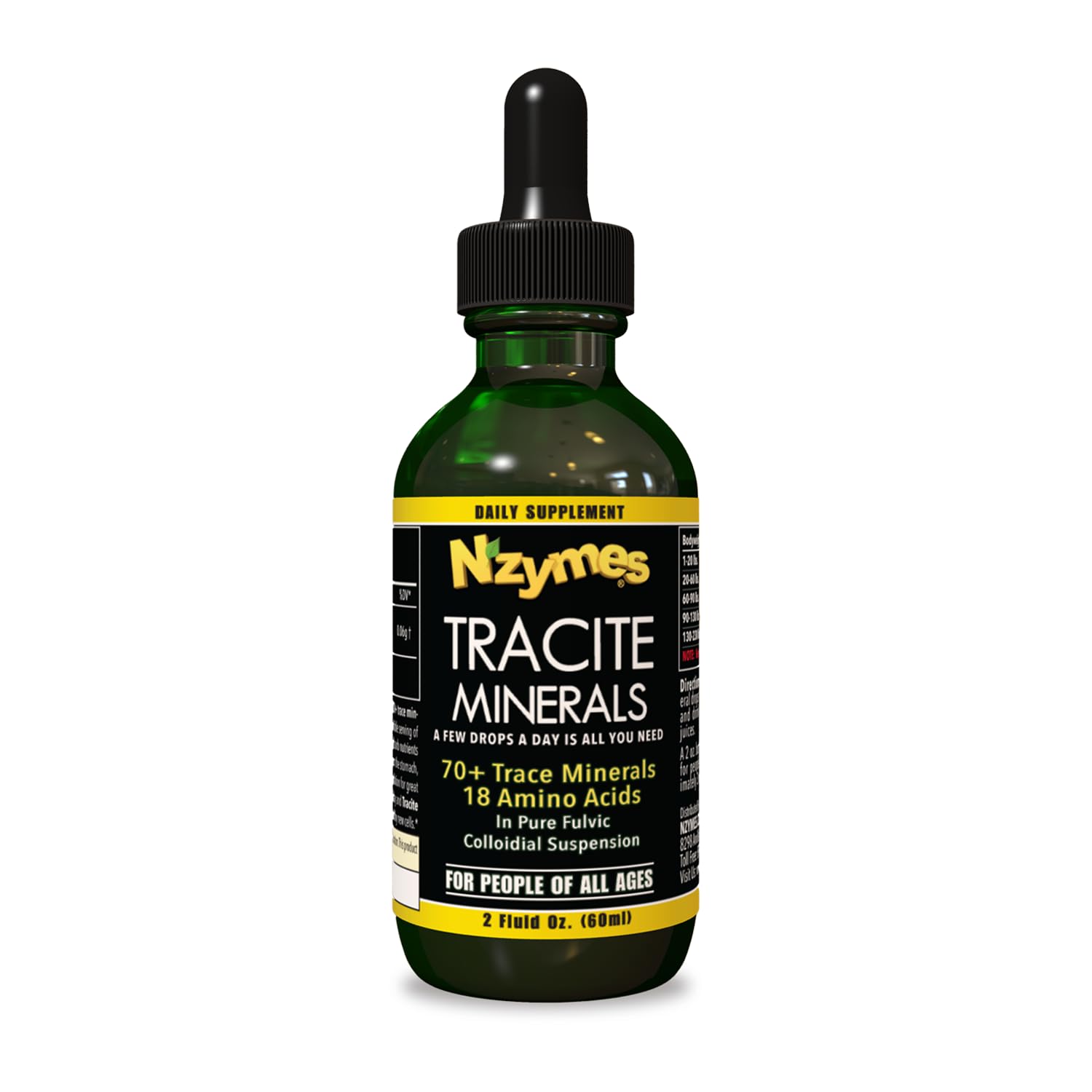 Nzymes® Tracite Minerals Drops with Amino Acids - Premium USA-Made Trace Mineral Supplement for Adults - Supports Immune System & Energy Levels - Perfect for Daily Wellness & Active Lifestyles