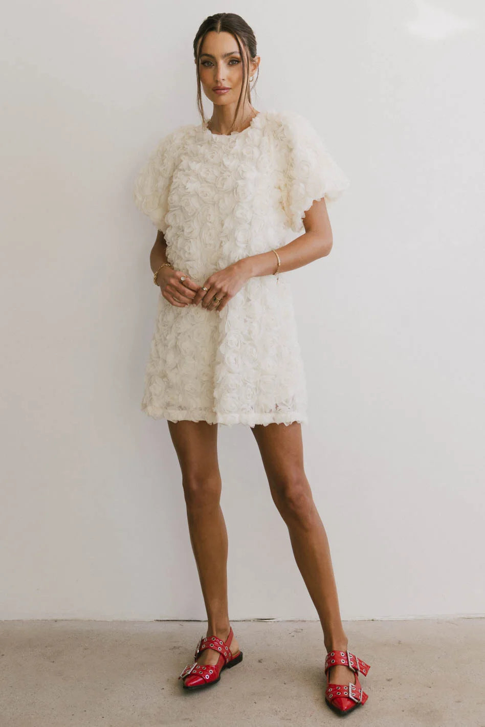 Andria Rosette Mini Dress - Women's Floral Summer Party Cocktail Dress | Perfect for Weddings, Dates & Night Out