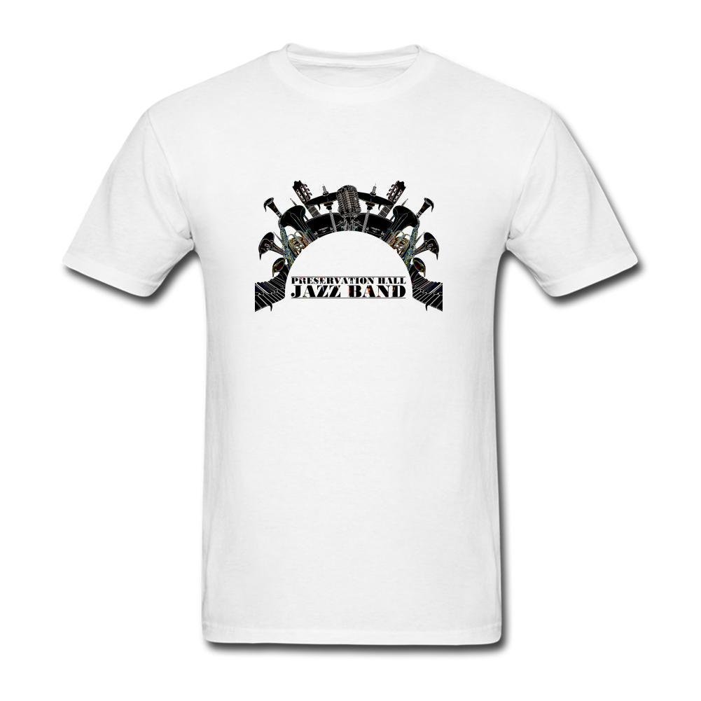 **Preservation Hall Jazz Band Men's Short Sleeve T-Shirt - White Cotton Vintage Music Tee for Casual Wear & Jazz Festivals**