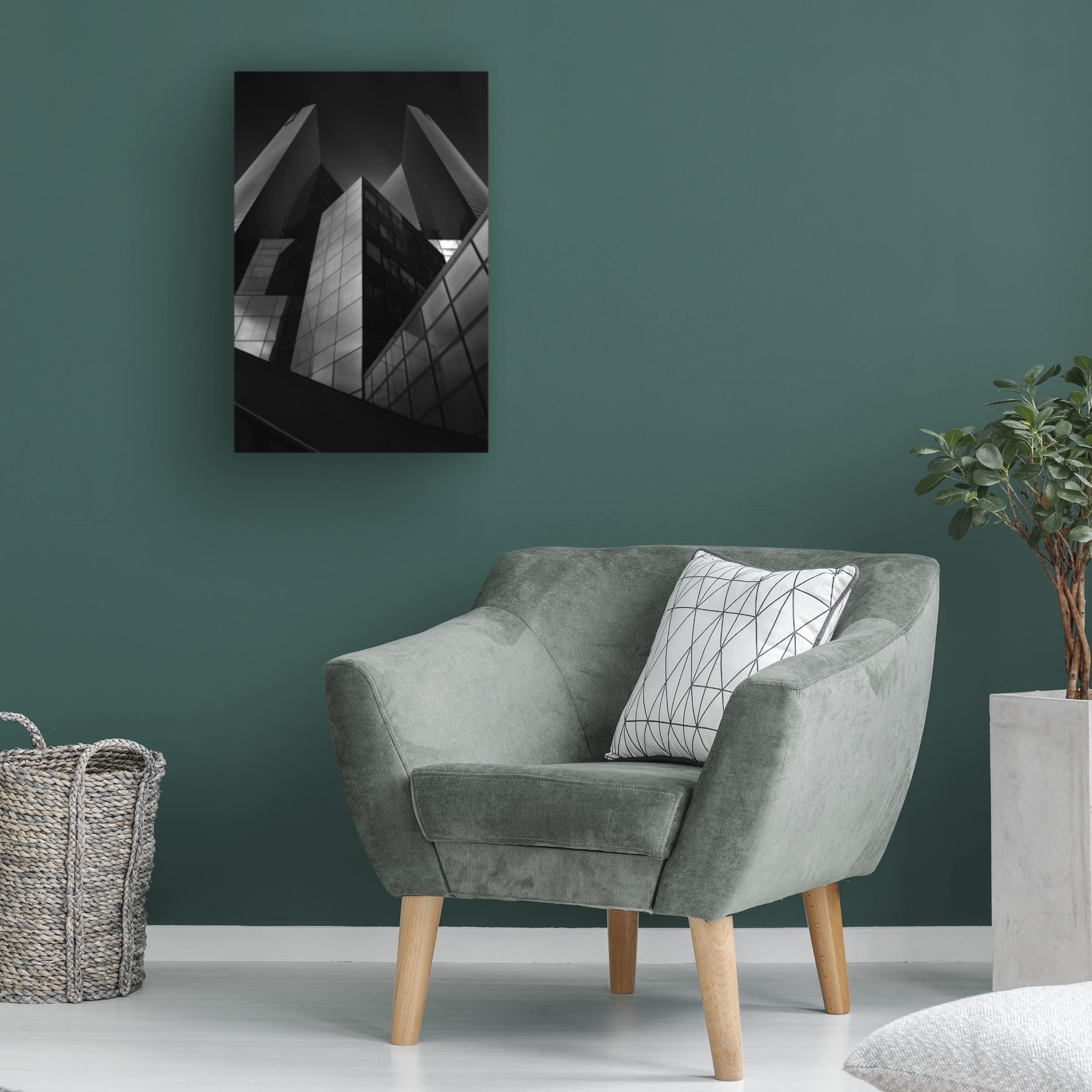 Trademark Fine Art 'Headquarter' Canvas Wall Art Print by Sebastien Del Grosso - Modern Office Decor & Home Decoration for Living Room, Bedroom or Workspace