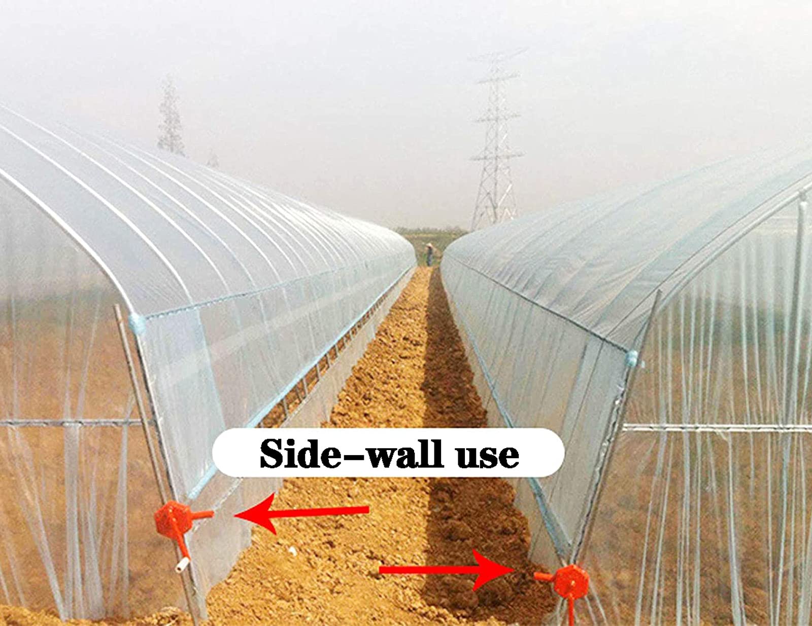 **Manual Greenhouse Hand Crank Winch - Aluminum Alloy Film Coiler for Orchard & Farm - Non-Slip Handle - 2 Pack - Perfect for Greenhouse Side-Wall Ventilation & Crop Protection**