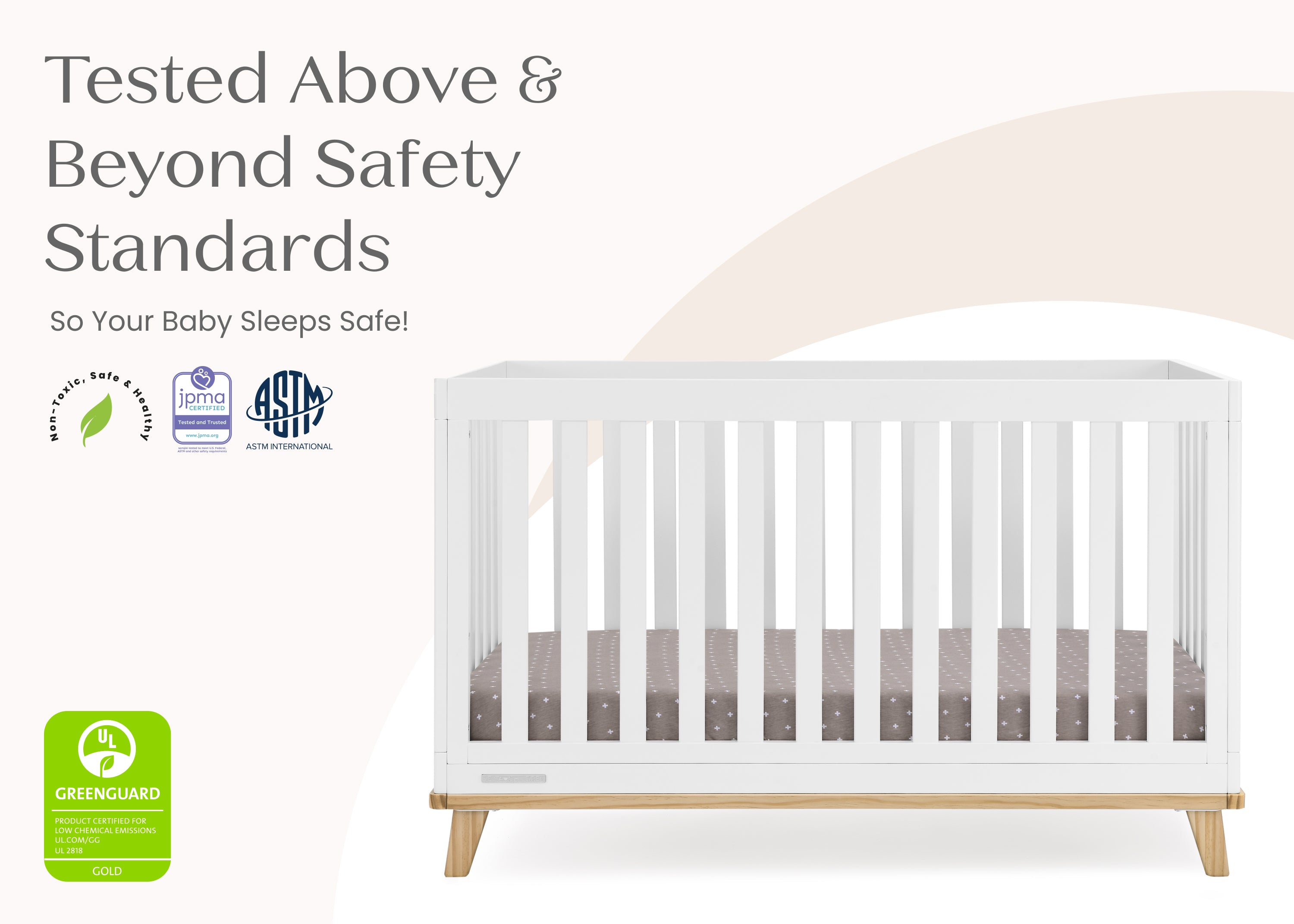 Frankie 4-in-1 Convertible Baby Crib - Toddler Bed, Daybed & Full-Size Bed - Safe Nursery Furniture for Newborns to Teens - Perfect for Bedrooms, Daycare & Guest Rooms