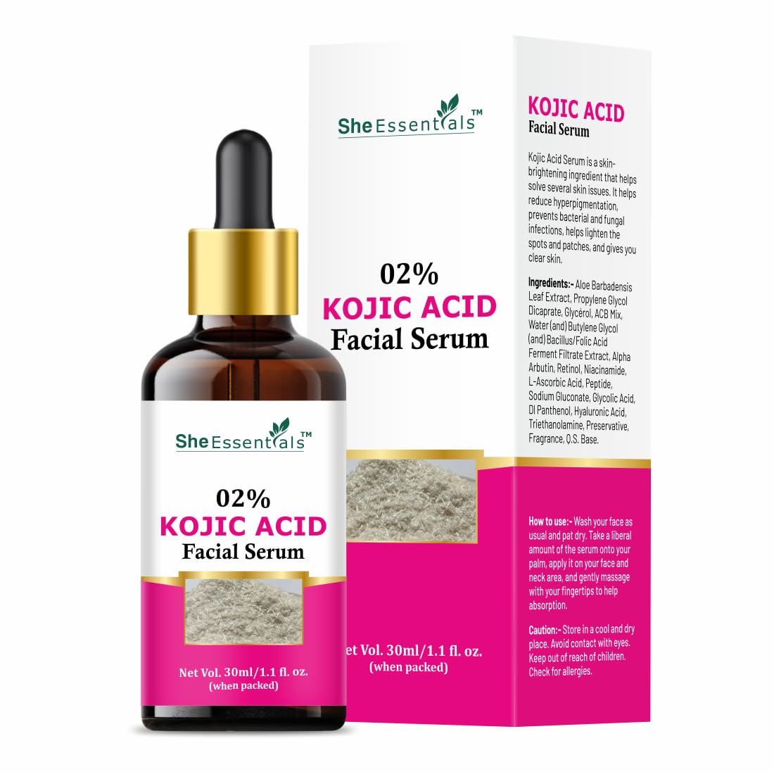 Kojic Acid Face Serum for Dark Spots & Pigmentation - Brightening Treatment for Uneven Skin Tone, Age Spots & Hyperpigmentation | Reduces Discoloration & Signs of Aging | Paraben-Free, Sulfate-Free Formula for All Skin Types | Perfect for Daily Skincare Routine & Nighttime Use - 30ml