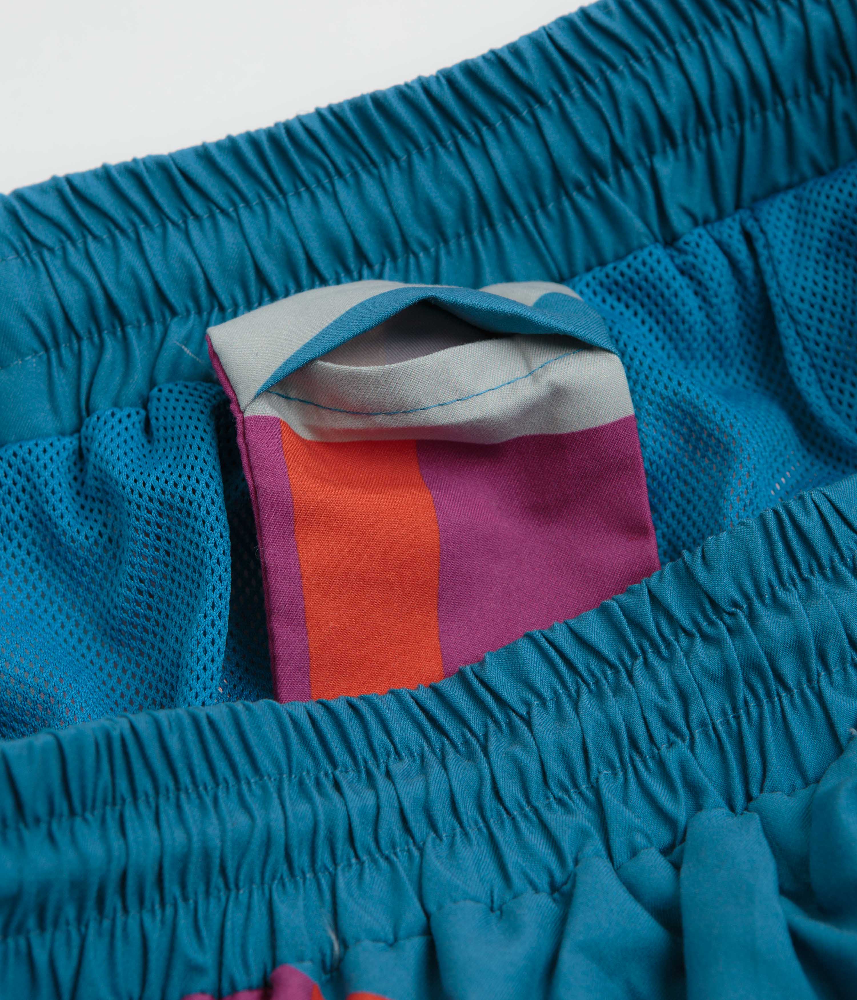 Parra The Festival Fence Swim Shorts for Men - Quick Dry Blue Swim Trunks with Pockets - Perfect for Beach, Pool Party & Summer Vacation