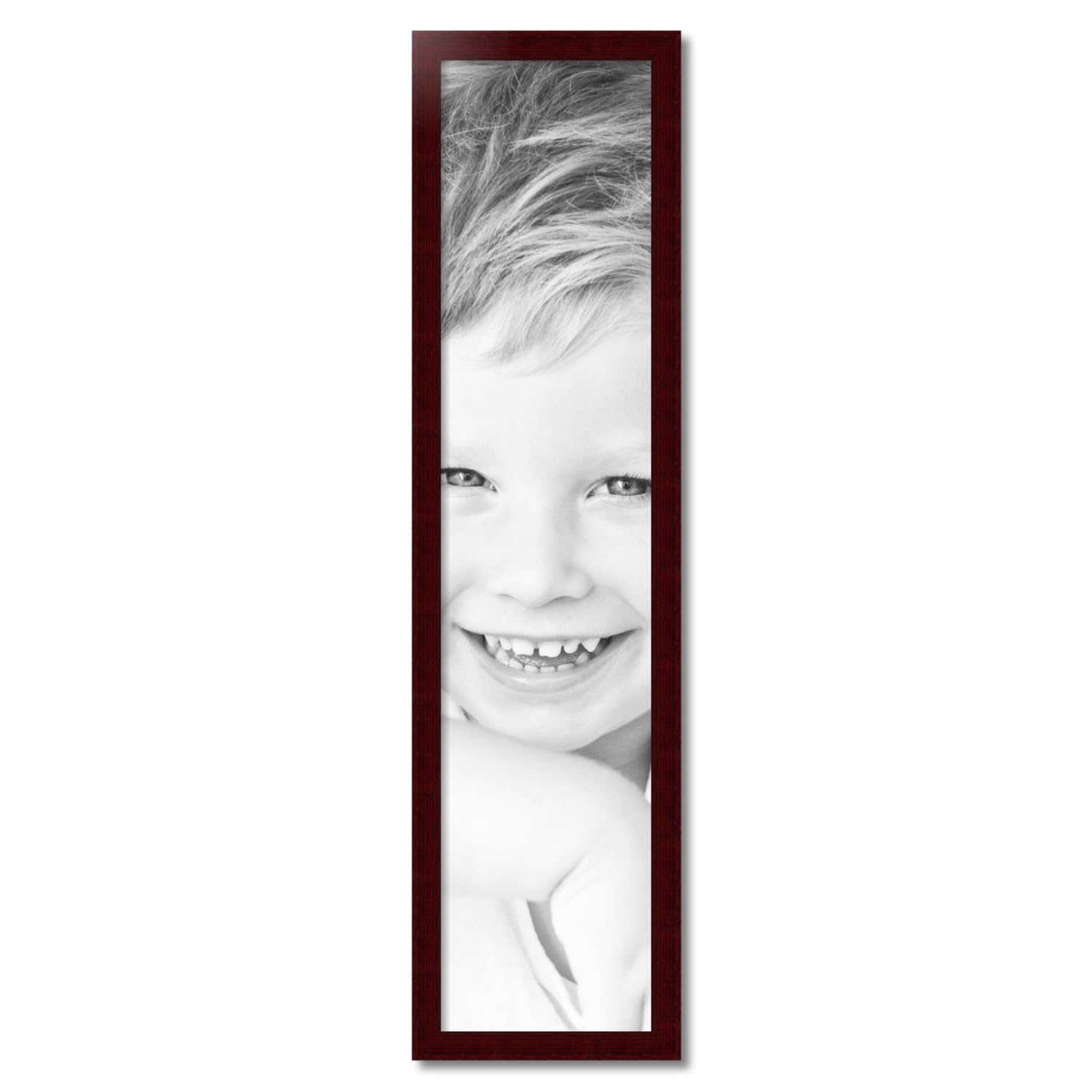ArtToFrames 11x49 Inch Red Cherry Wood Picture Frame - 1.5 Inch Custom Poster Frame for Art & Photos with Economy Acrylic - Perfect for Wall Decor, Living Room, Bedroom & Office Display
