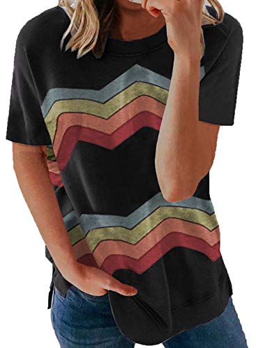 SHEWIN Women's Summer Tops - Casual Short Sleeve Loose Fit T-Shirt for Women | Breathable Comfort Tee for Outdoor Activities, Beach & Daily Wear